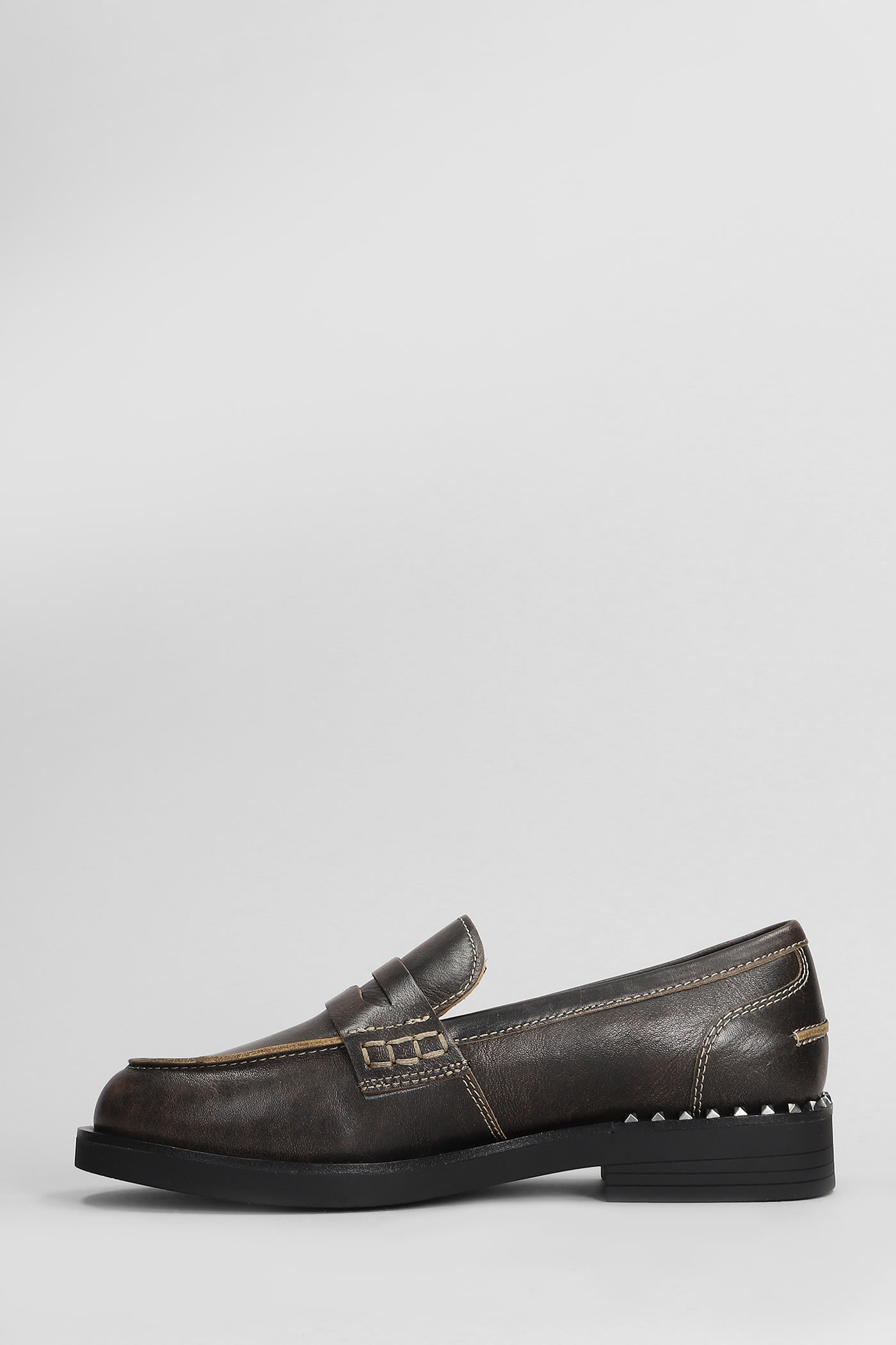 Shop Ash Winona Loafers In Black Leather