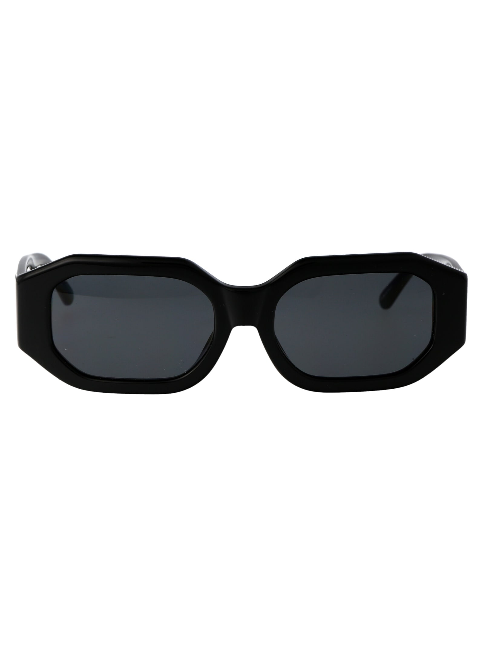 Shop Attico Blake Sunglasses In Black/silver/grey