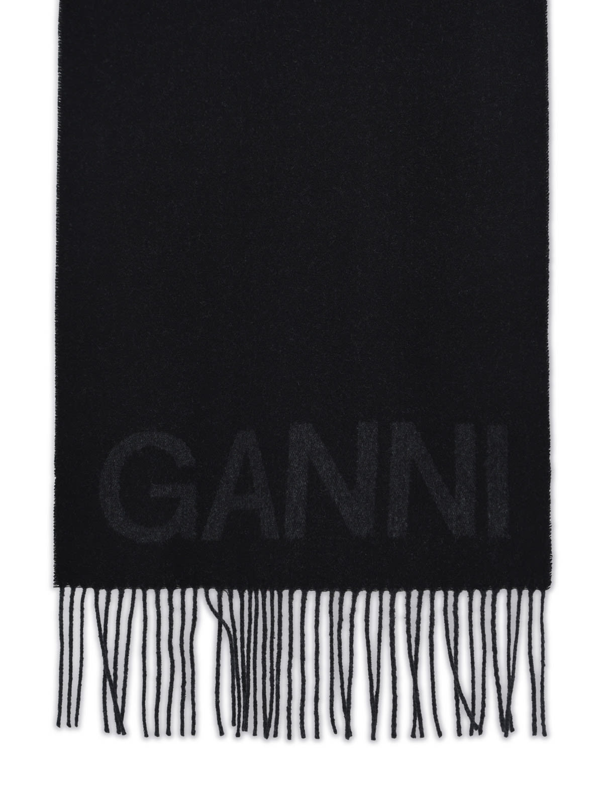 Ganni Sciarpa Logo In Black