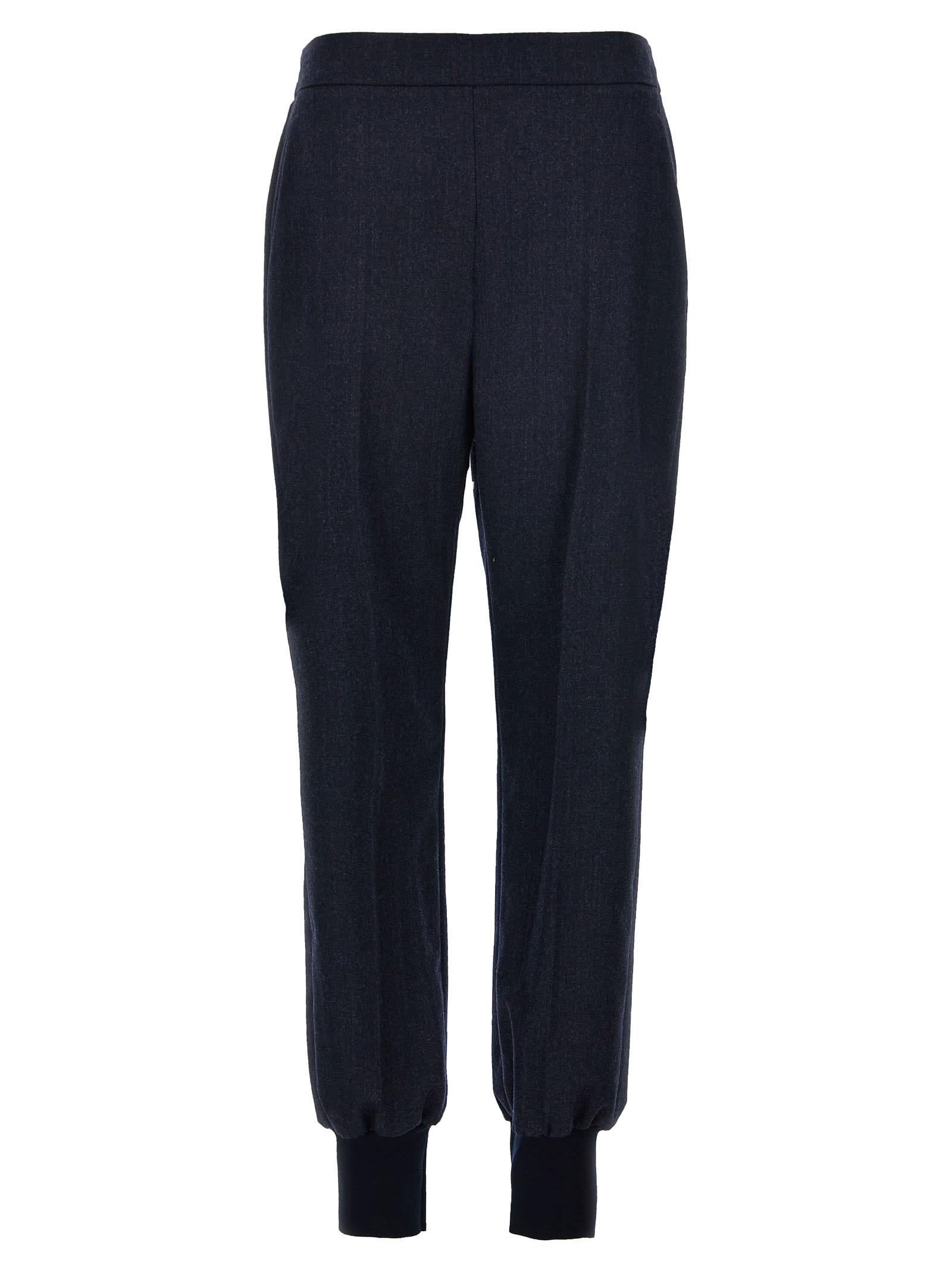 Shop Stella Mccartney Wool Joggers In Navy