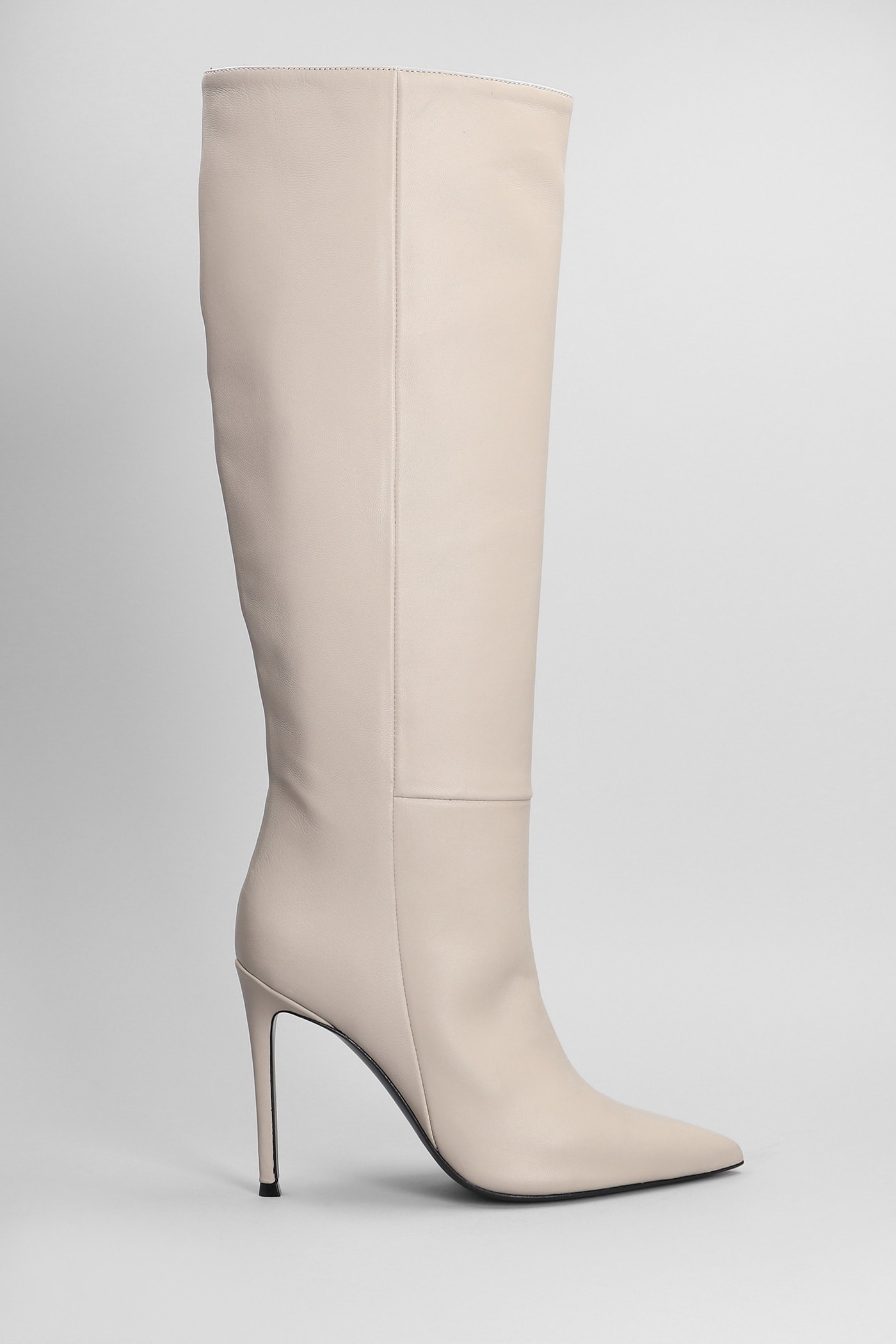 Shop Marc Ellis High Heels Boots In Grey Leather