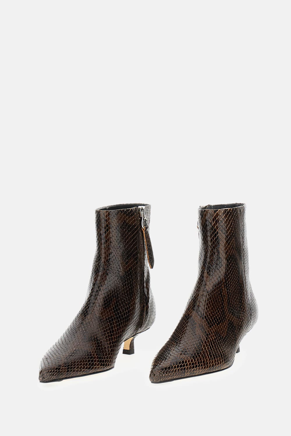 Aeyde Sofie Snake Print Calf Leather Moka In Brown