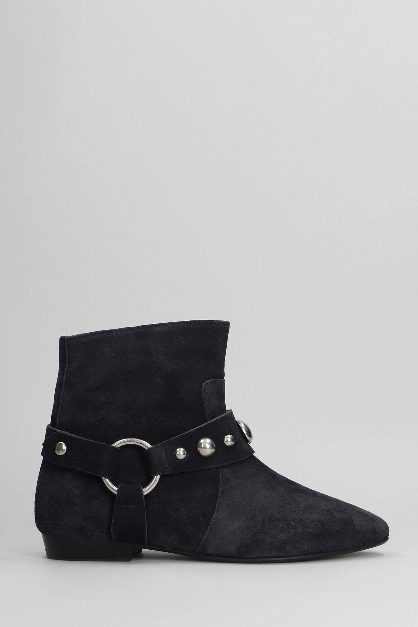 Isabel Marant Siago Low Heels Ankle Boots In Black Suede