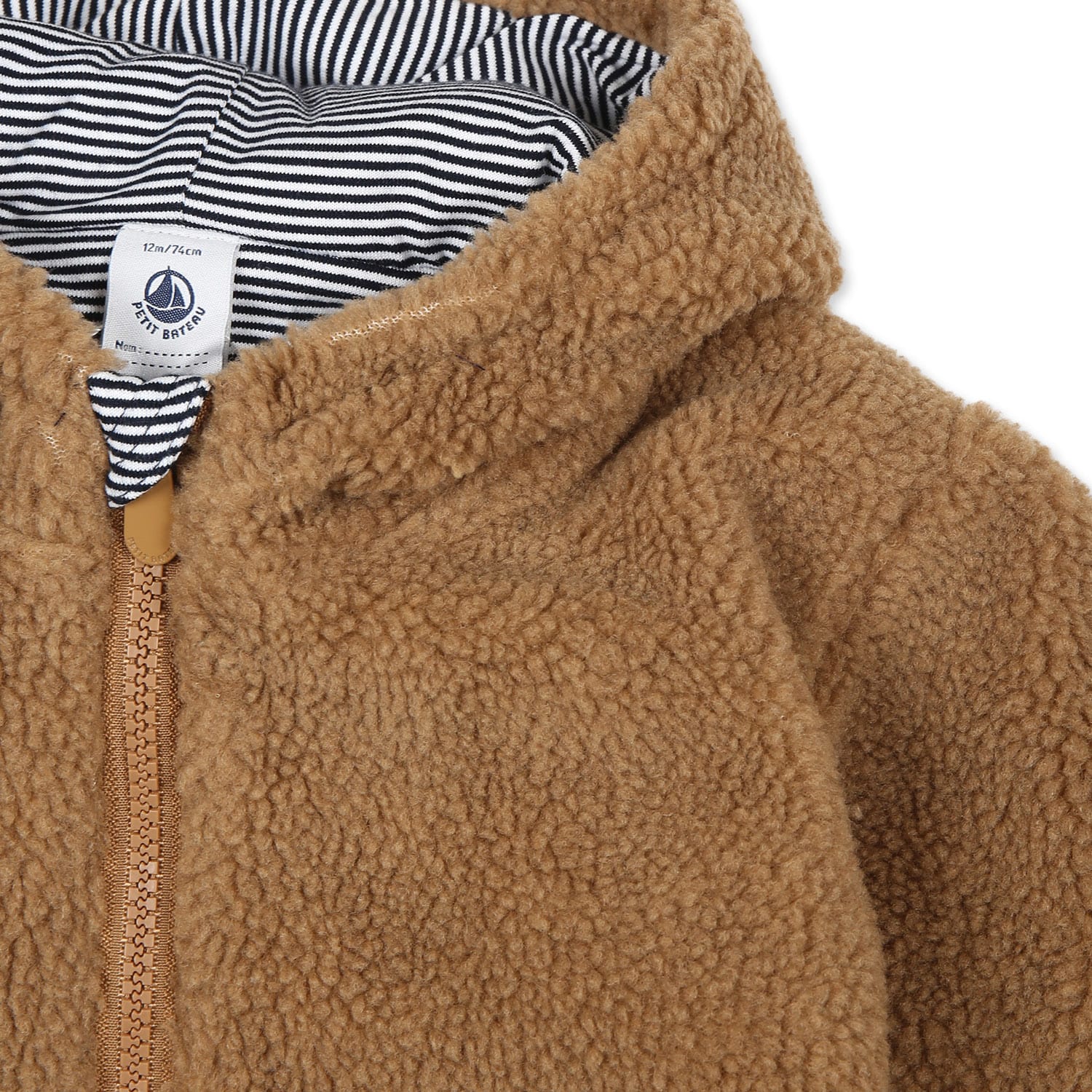 Shop Petit Bateau Brown Faux Fur For Babykids