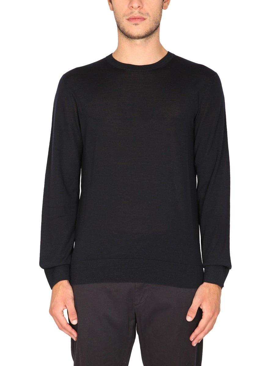 Shop Zegna Crewneck Long-sleeved Sweater In Blu