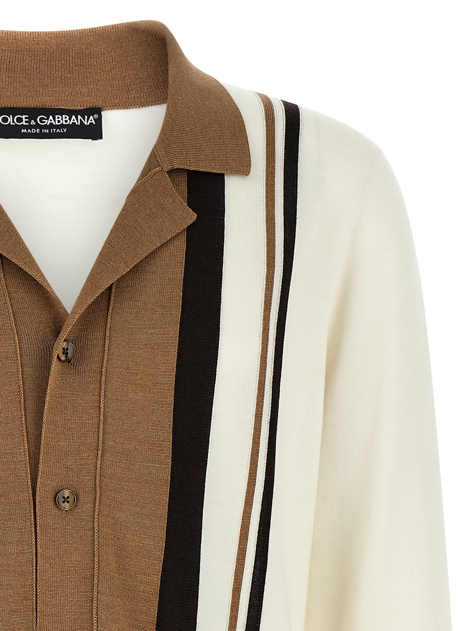 Dolce & Gabbana Logo Embroidery Cardigan Sweaters And Cardigans In Multicolor