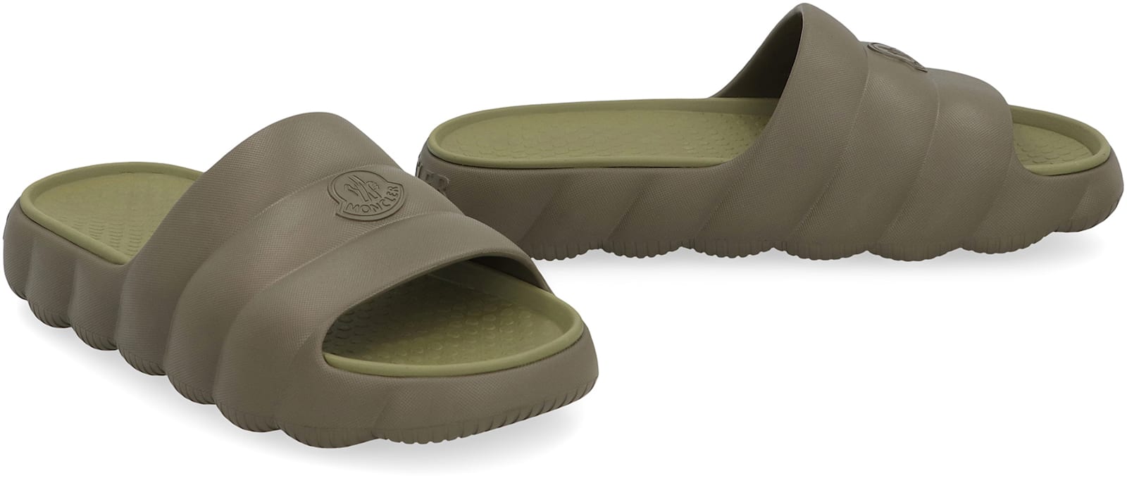 Moncler Military Green Rubber Lilo Slippers