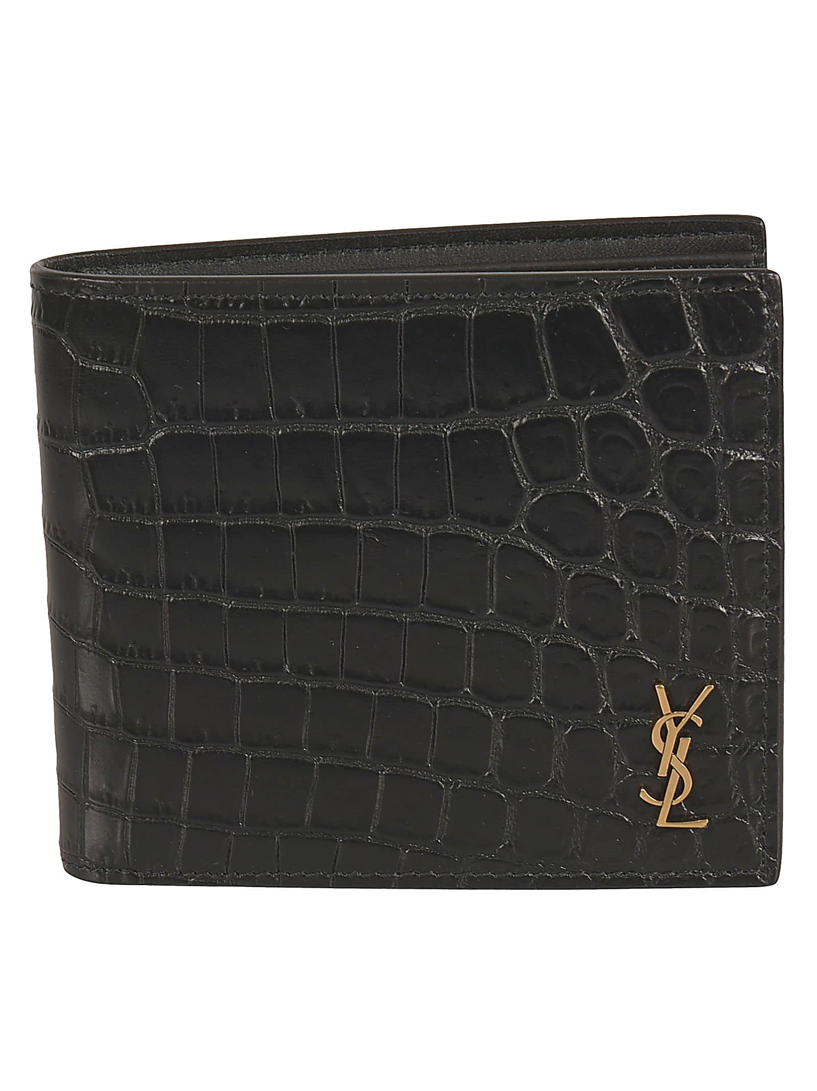 Saint Laurent Logo Bifold Wallet In Black | ModeSens
