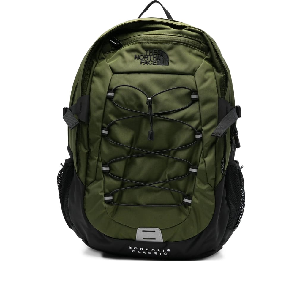 The North Face Backpack With Front Zip Pocket And Bungee Cord System In Green