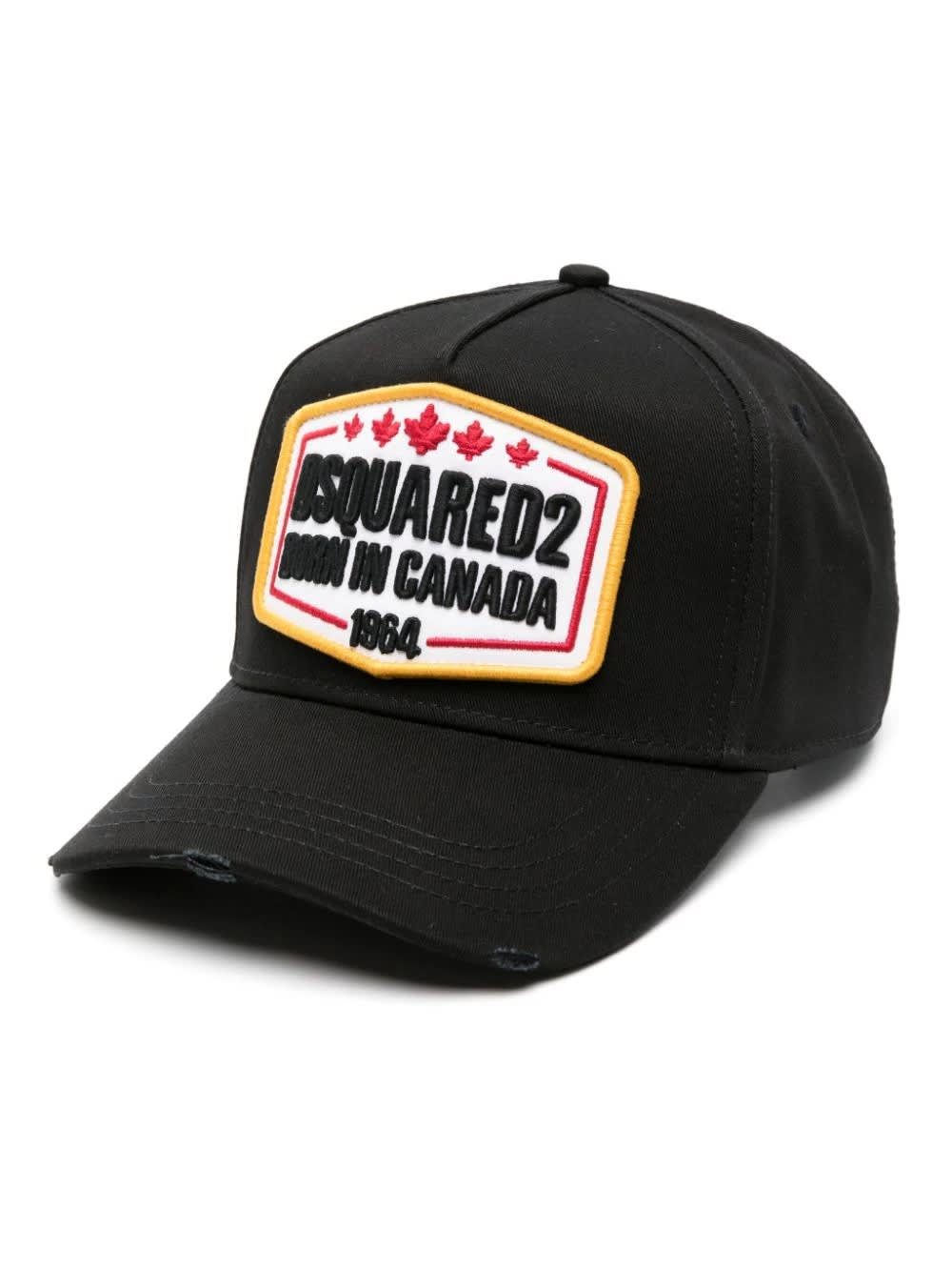 Dsquared2 Black Baseball Hat With D2 Patch