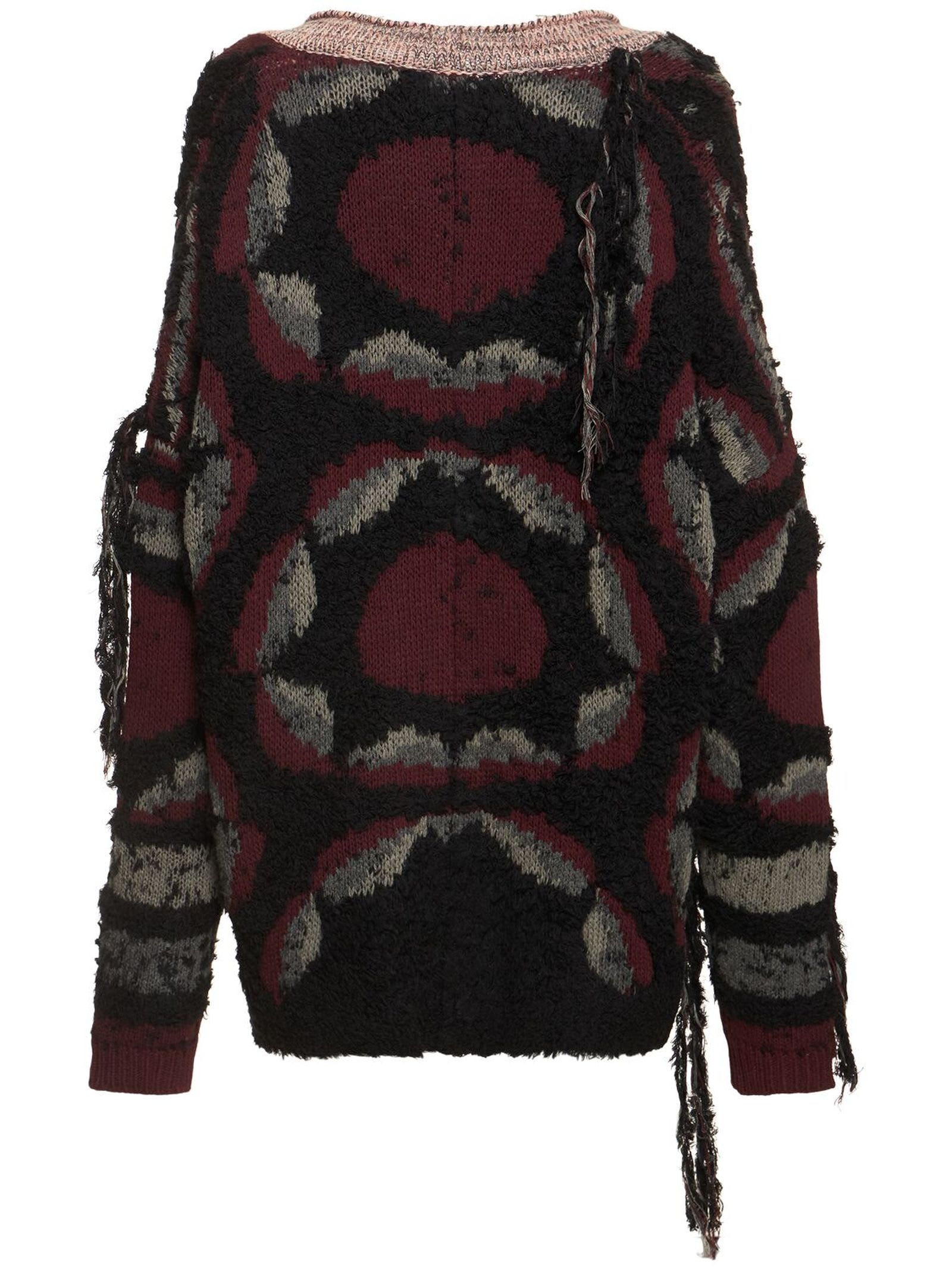 Shop Etro Black And Multicolour Wool Blend Cardigan