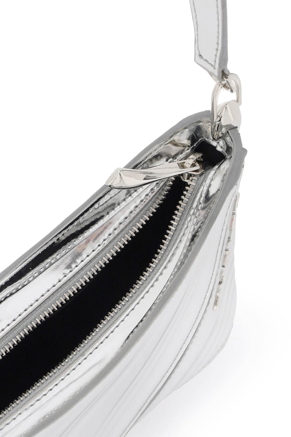 Shop Mugler Small Spiral Curve 01 Bag In Chrome (silver)