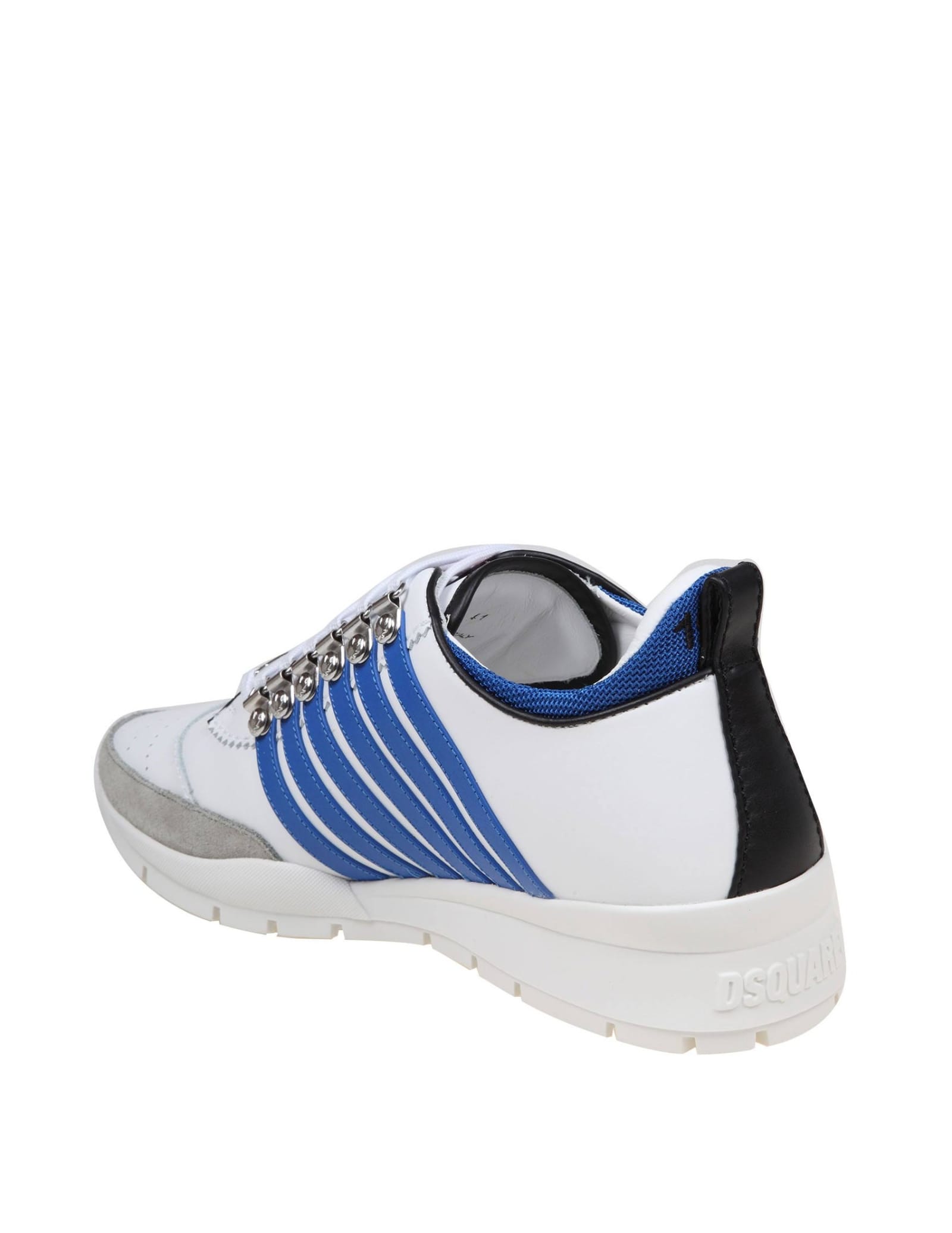 Shop Dsquared2 Legendary Sneakers In Black And White Leather In White/grey