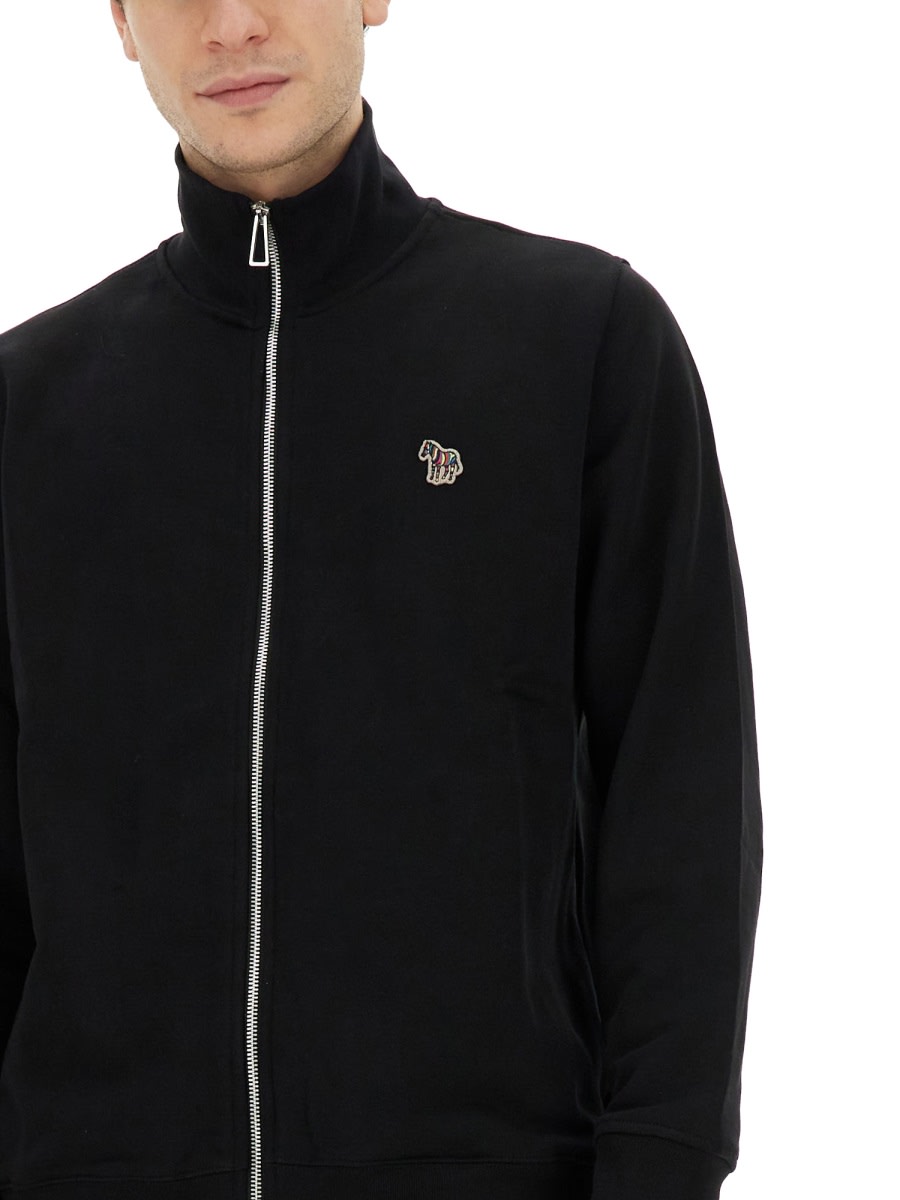 Ps By Paul Smith Ps Paul Smith Zebra Logo Cotton Sweatshirt In Black