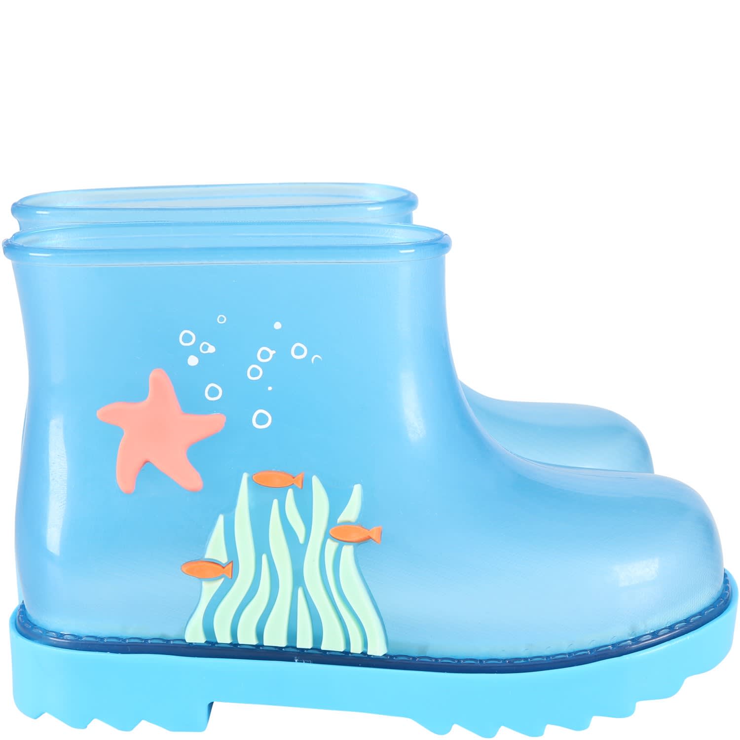 Melissa Light Blue Boots For Kids With Starfish