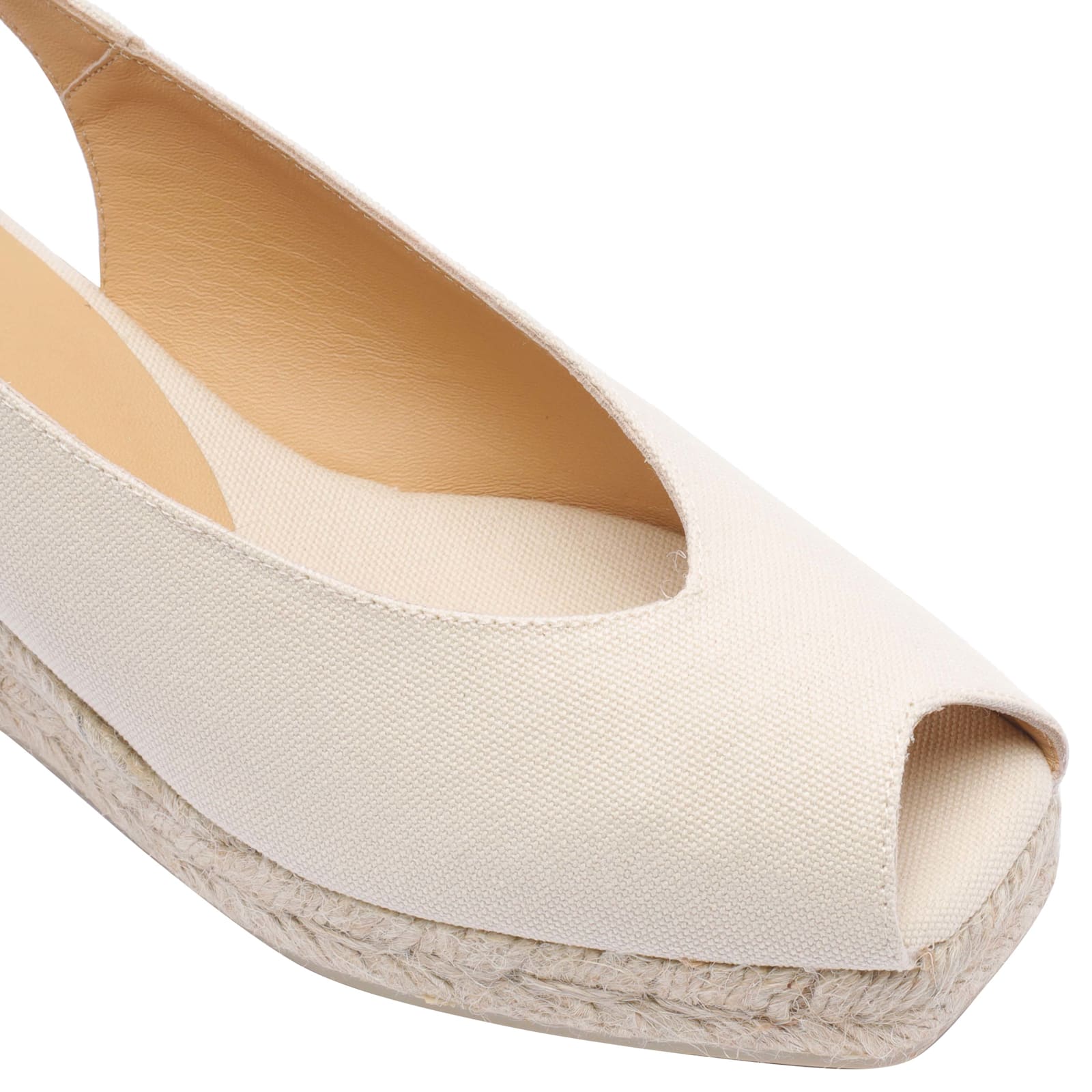 Castaã±er Dosalia Slingback Wedge Espadrilles In White