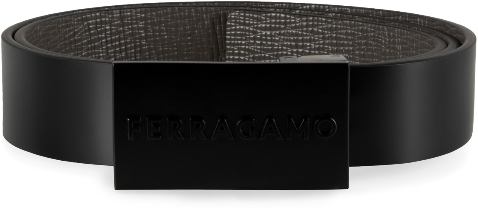 Ferragamo Reversible Leather Belt In Black