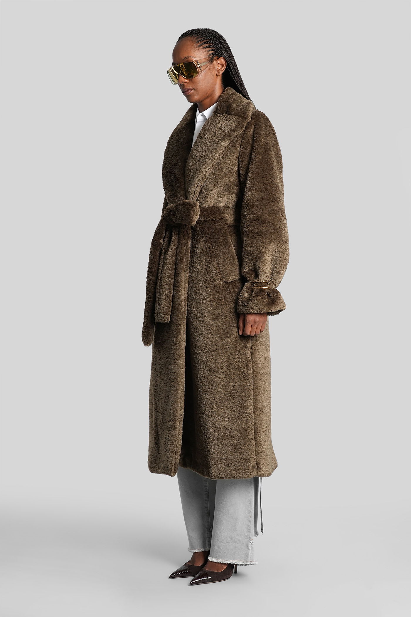 Darkpark Coat In Green Polyester In Brown