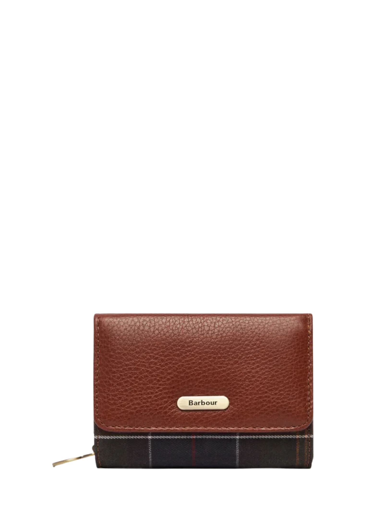 Barbour Leather And Fabric Wallet In Brown