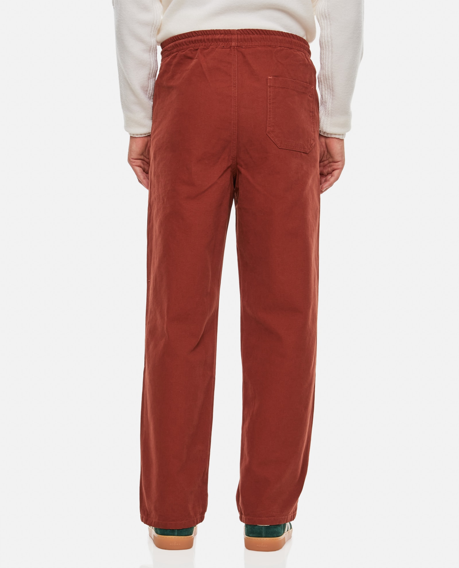 Shop Apc Vincent Trousers In Eaf Brick Red