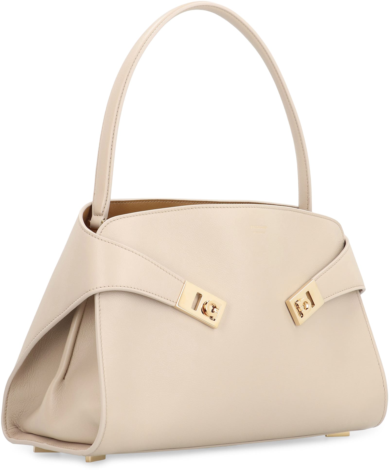Ferragamo Hug M Leather Handbag In Gray