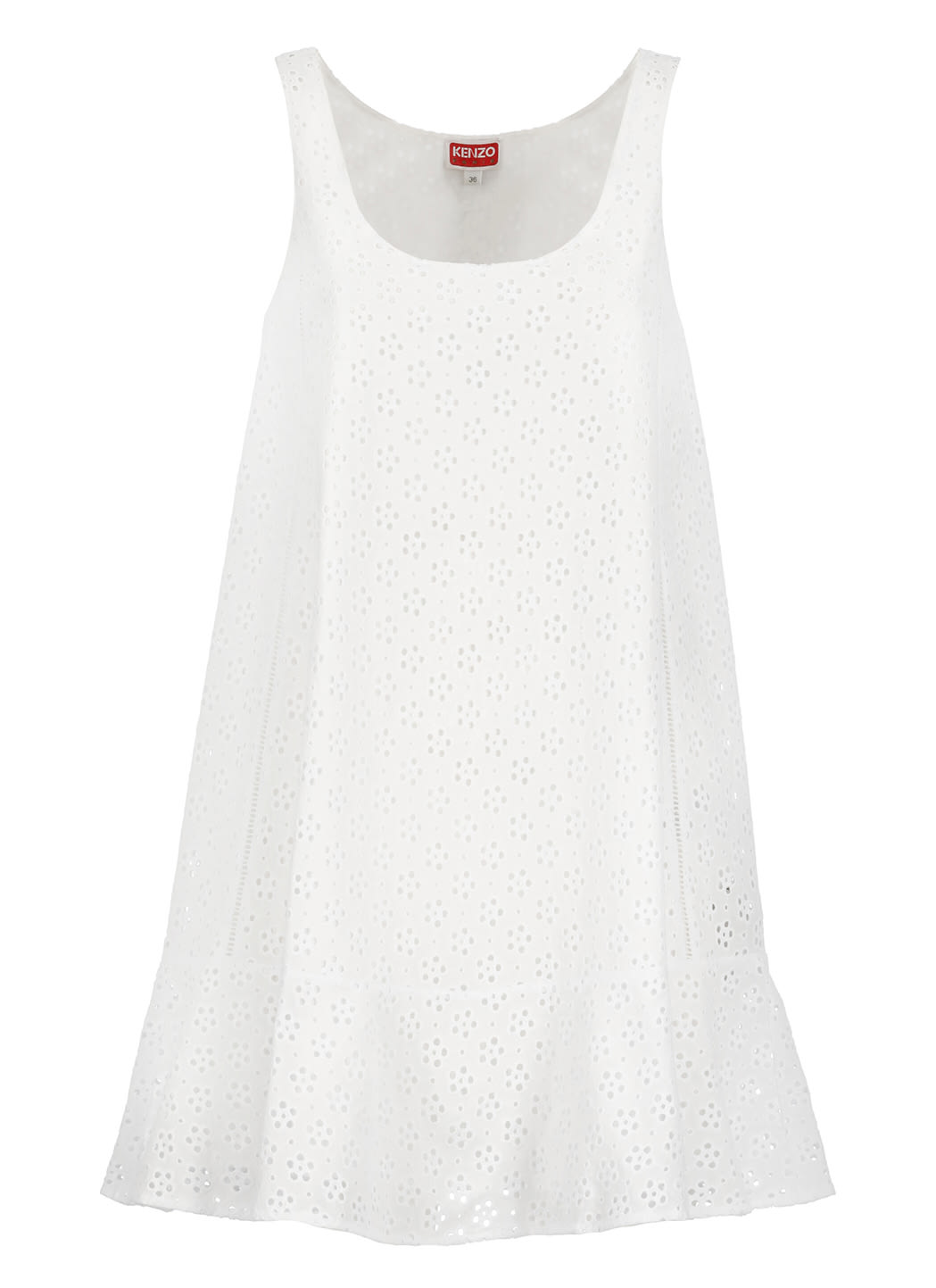 Shop Kenzo Broderie Anglaise Dress In White