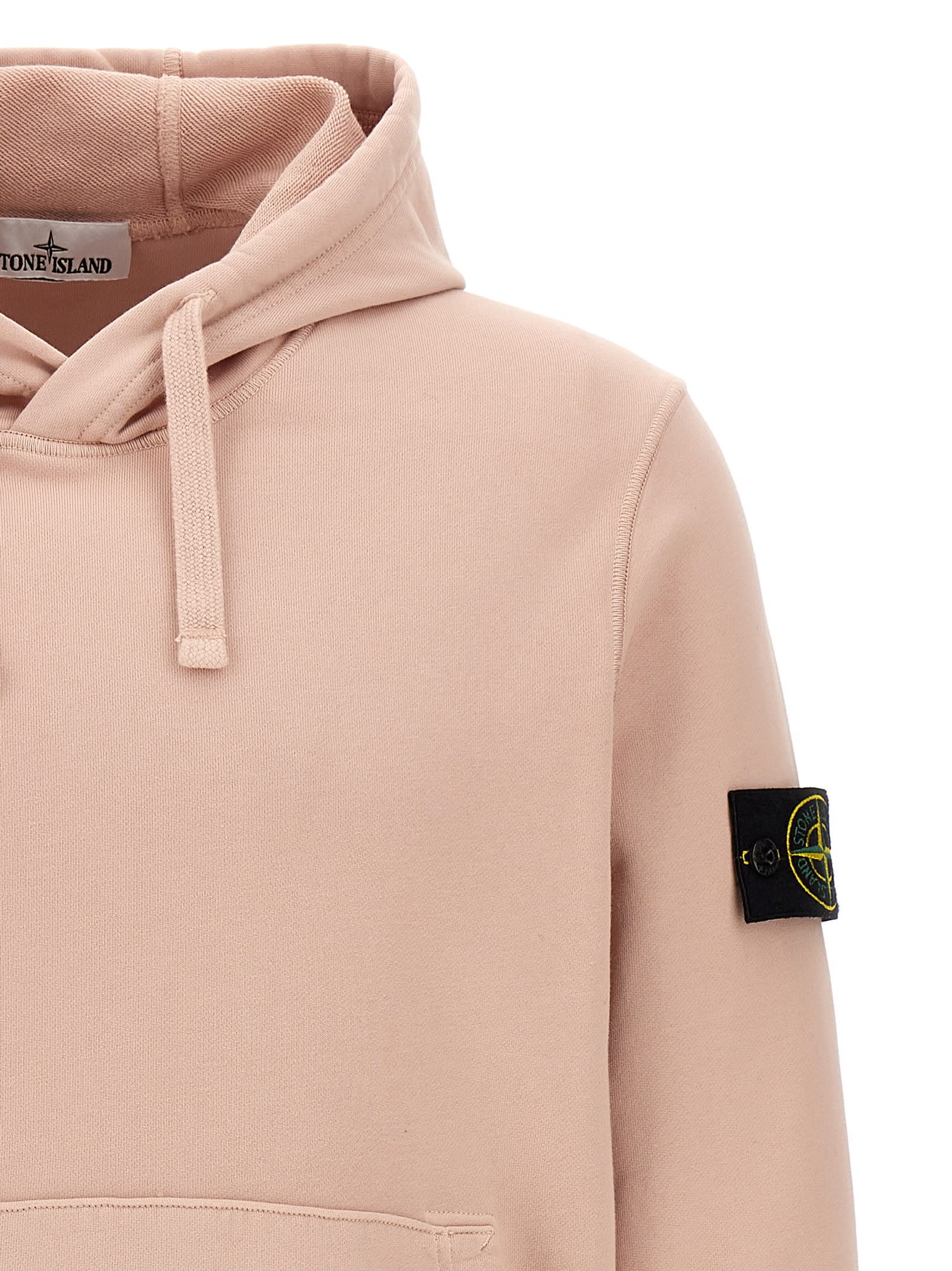 Stone Island Hoodie With Compass Application In Pink