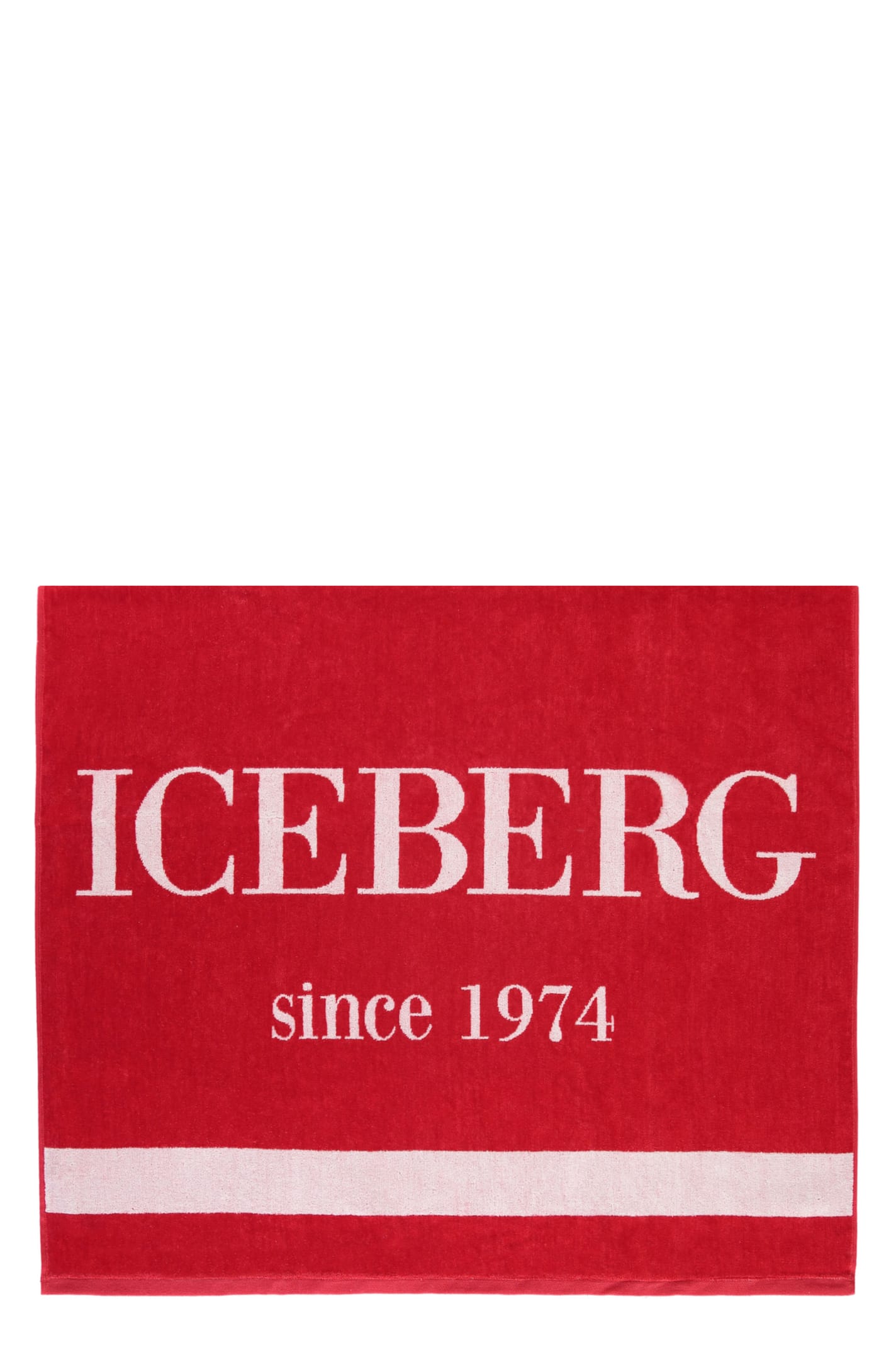Shop Iceberg Beach Towel With Logo In Red