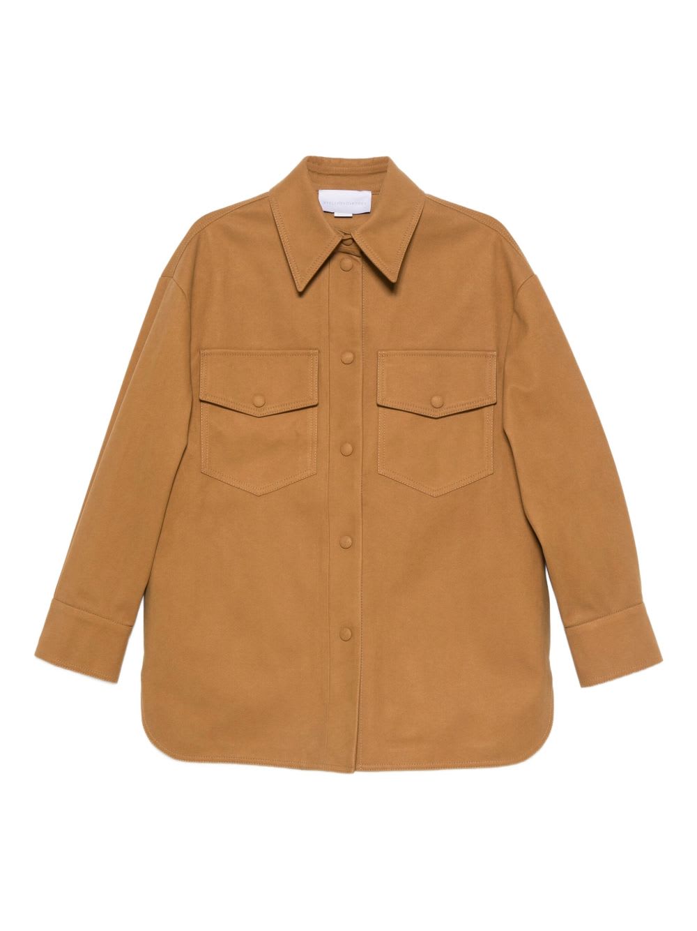 Stella Mccartney Faux Suede Leather Overshirt In Orange