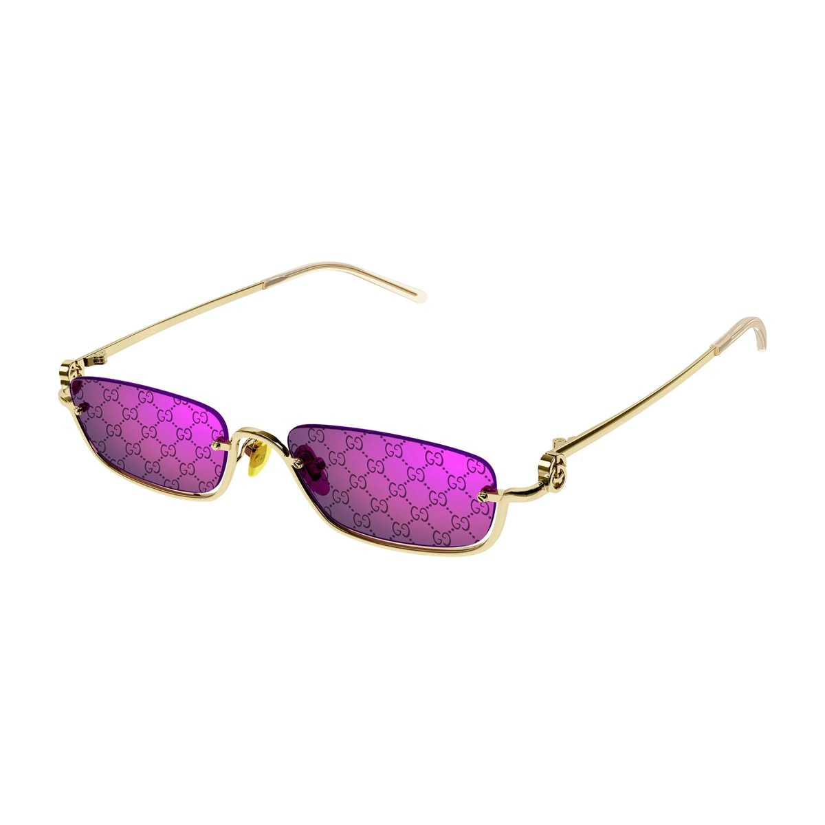 Shop Gucci Gg1278s 005 Gold Violet Sunglasses In Oro