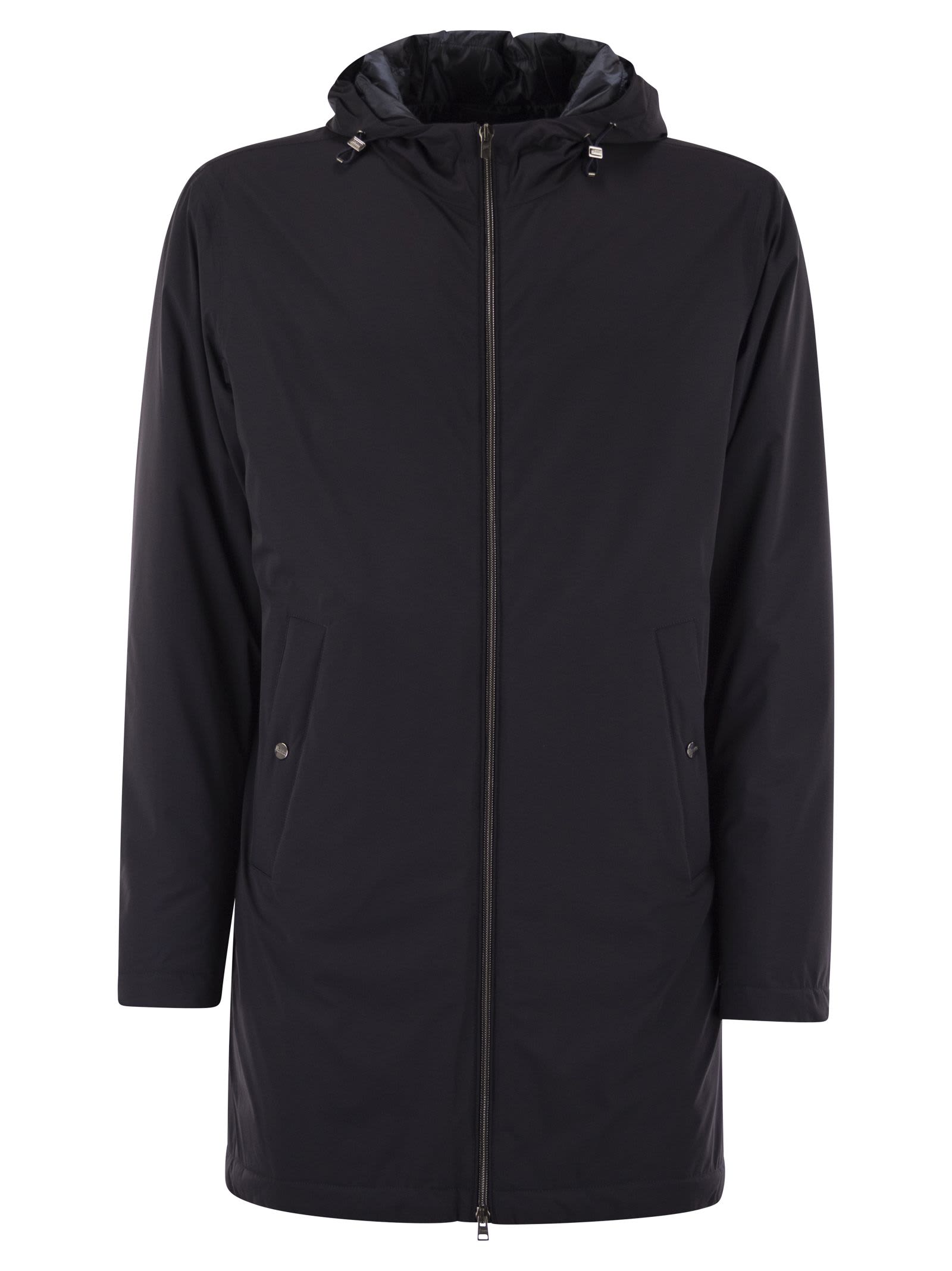 Herno Hooded Casual Jacket In Blue
