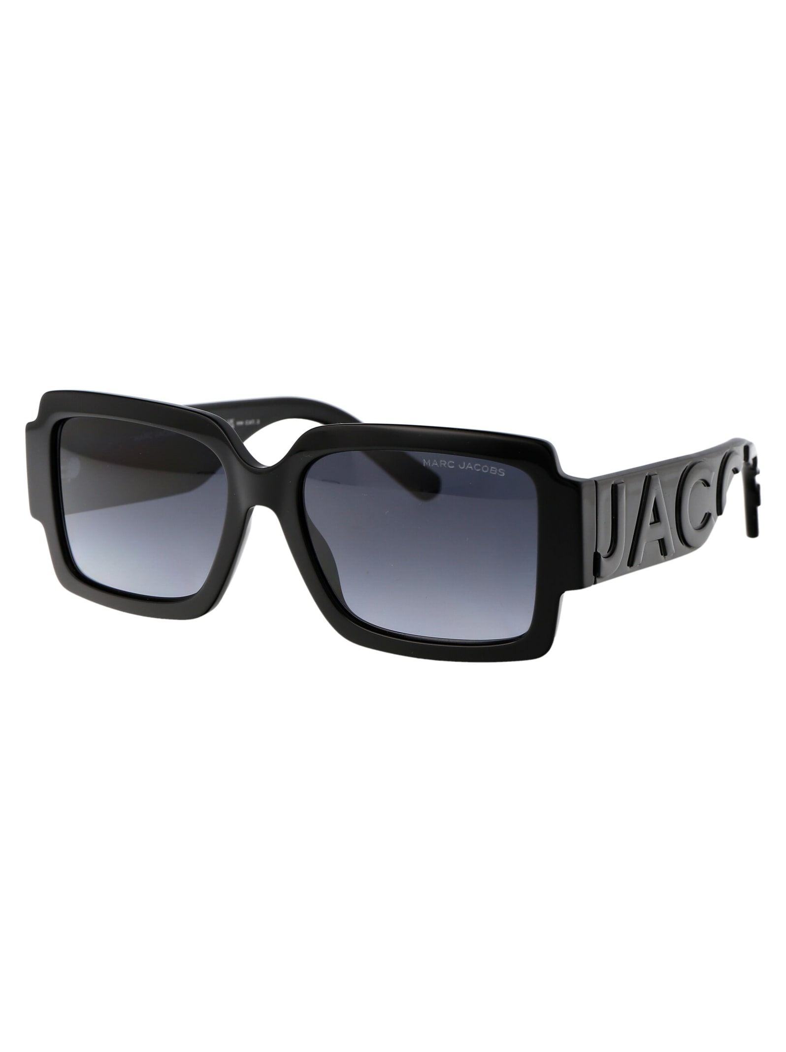 Marc Jacobs Black Grey Acetate Sunglasses In Black