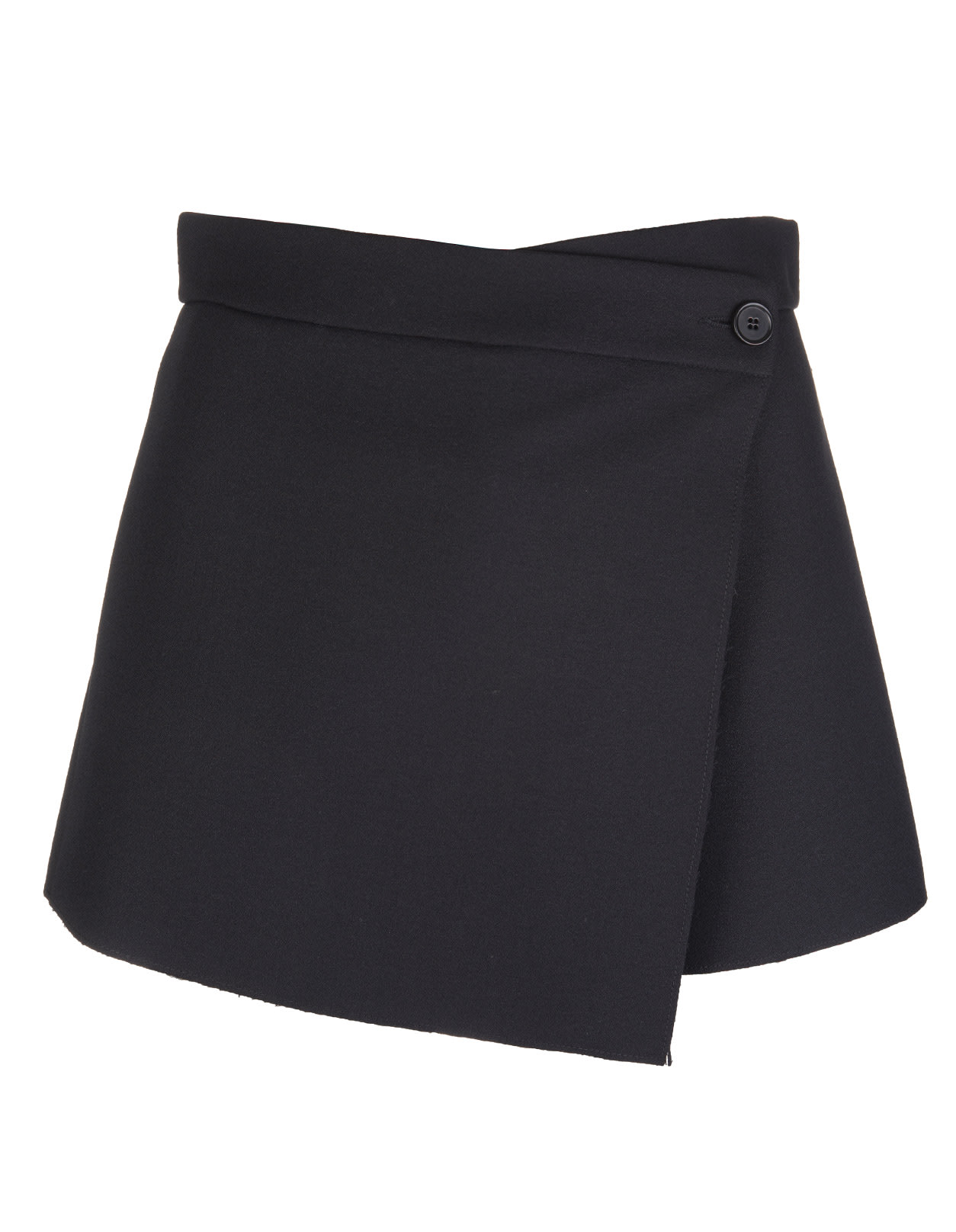 MSGM Wrap Shorts In Black Cady