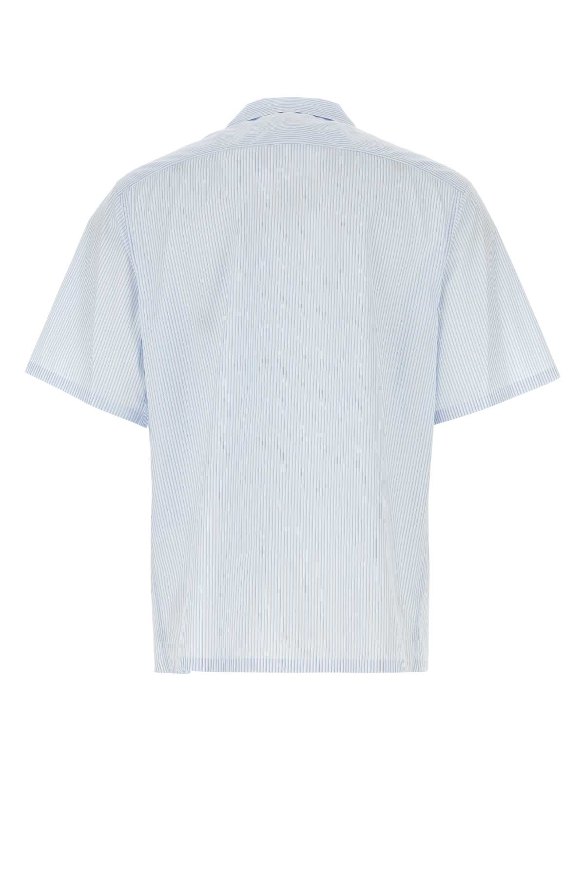 Shop Prada Printed Poplin Shirt In Biancoazzurro