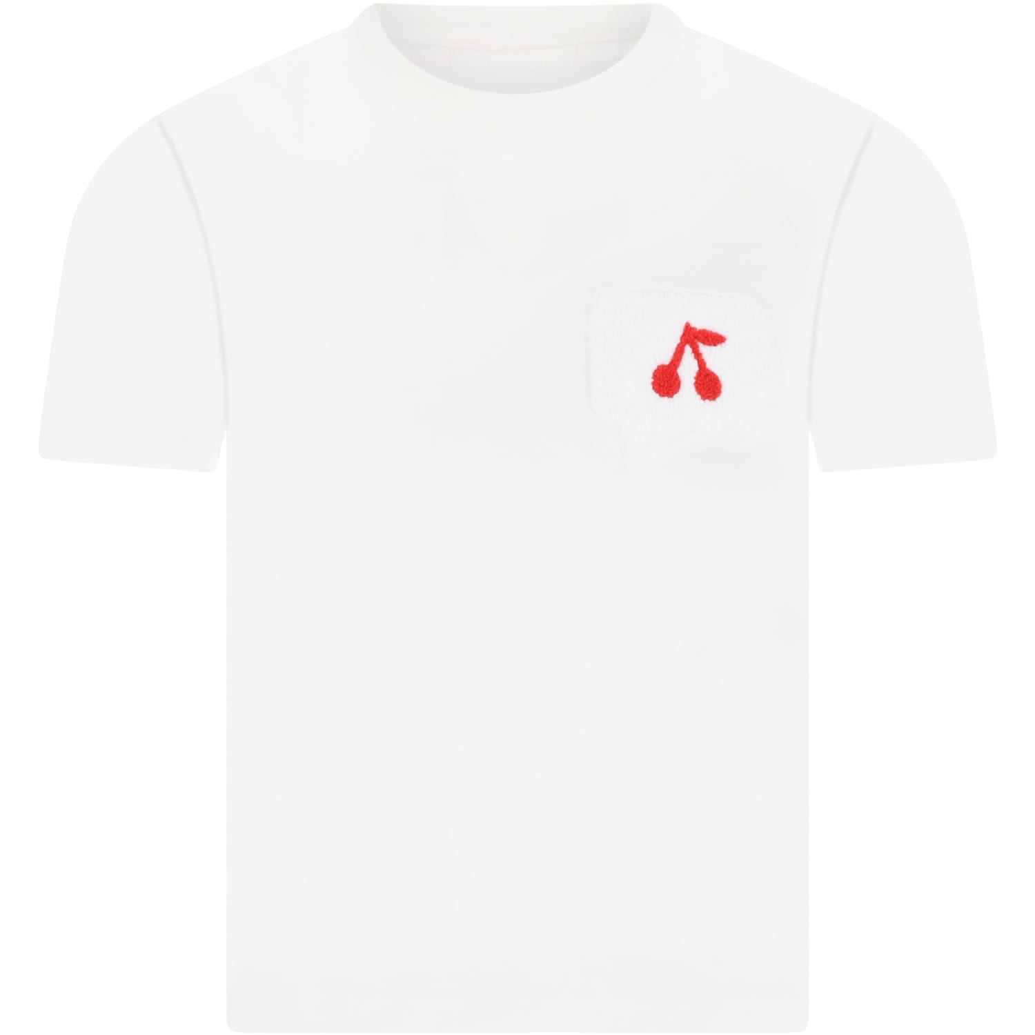 Bonpoint White T-shirt For Girl With Cherries