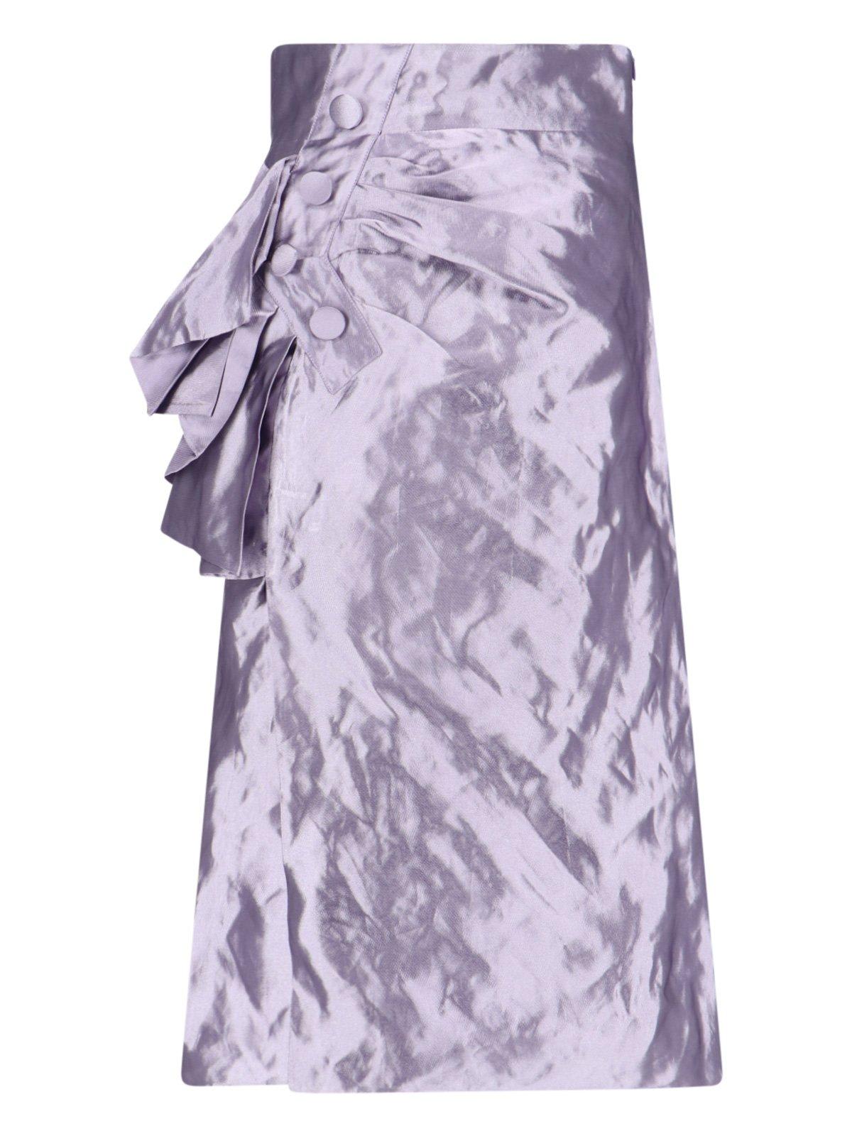 Draped Detailed Midi Skirt