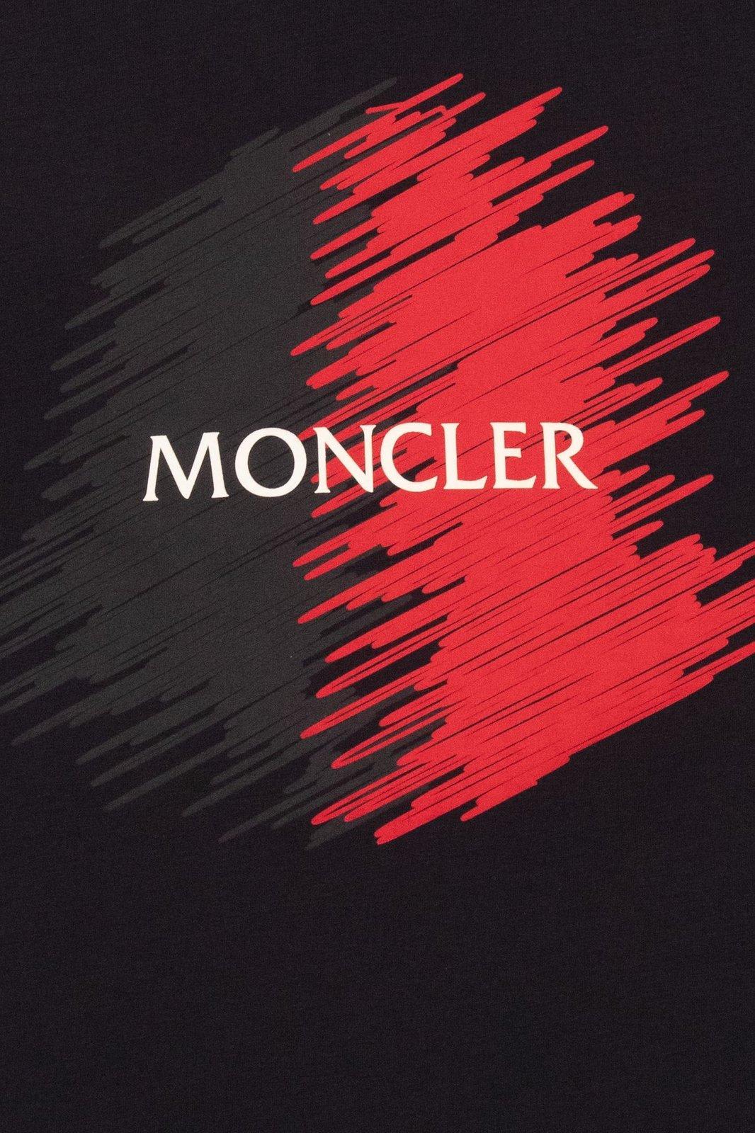 Shop Moncler Logo Motif T-shirt In Blue