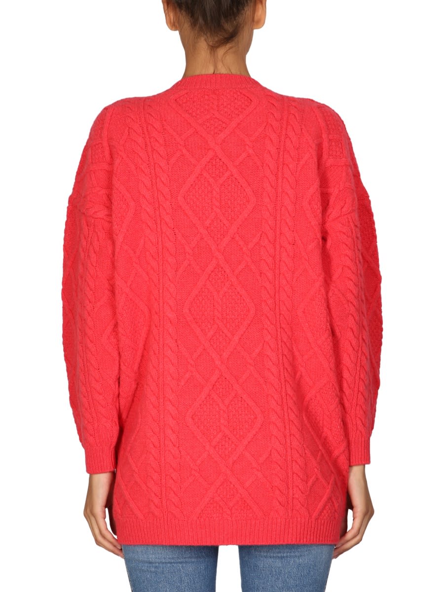 Shop Stella Mccartney Wool Crew Neck Sweater In Red