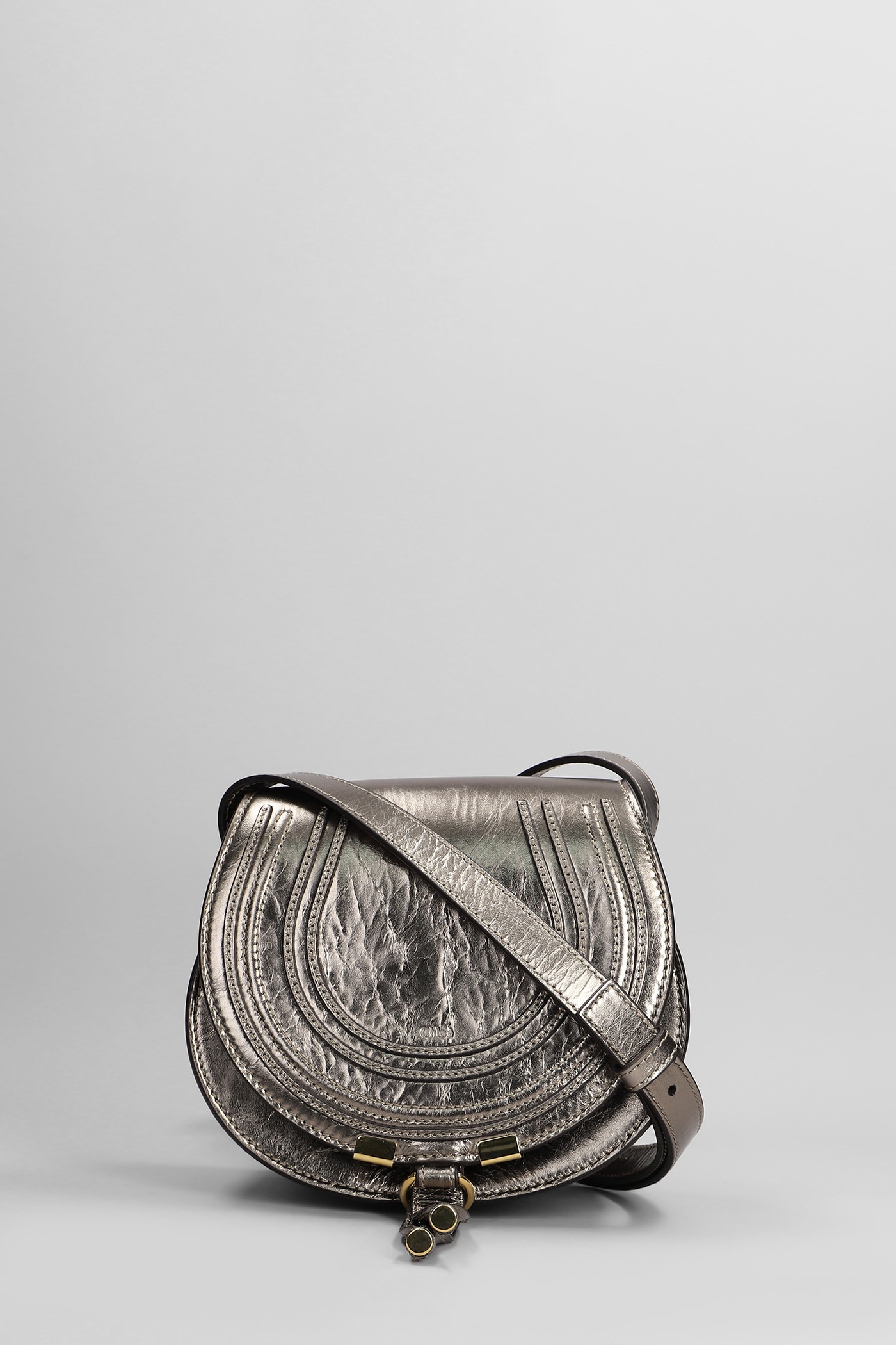 Chloé Mercie Shoulder Bag In Bronze Leather