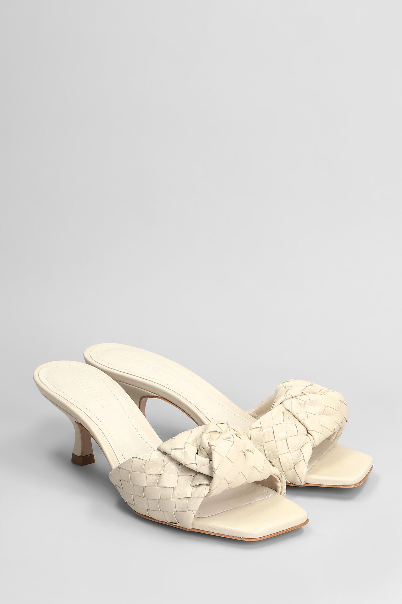 Shop Schutz Slipper-mule In Beige Leather