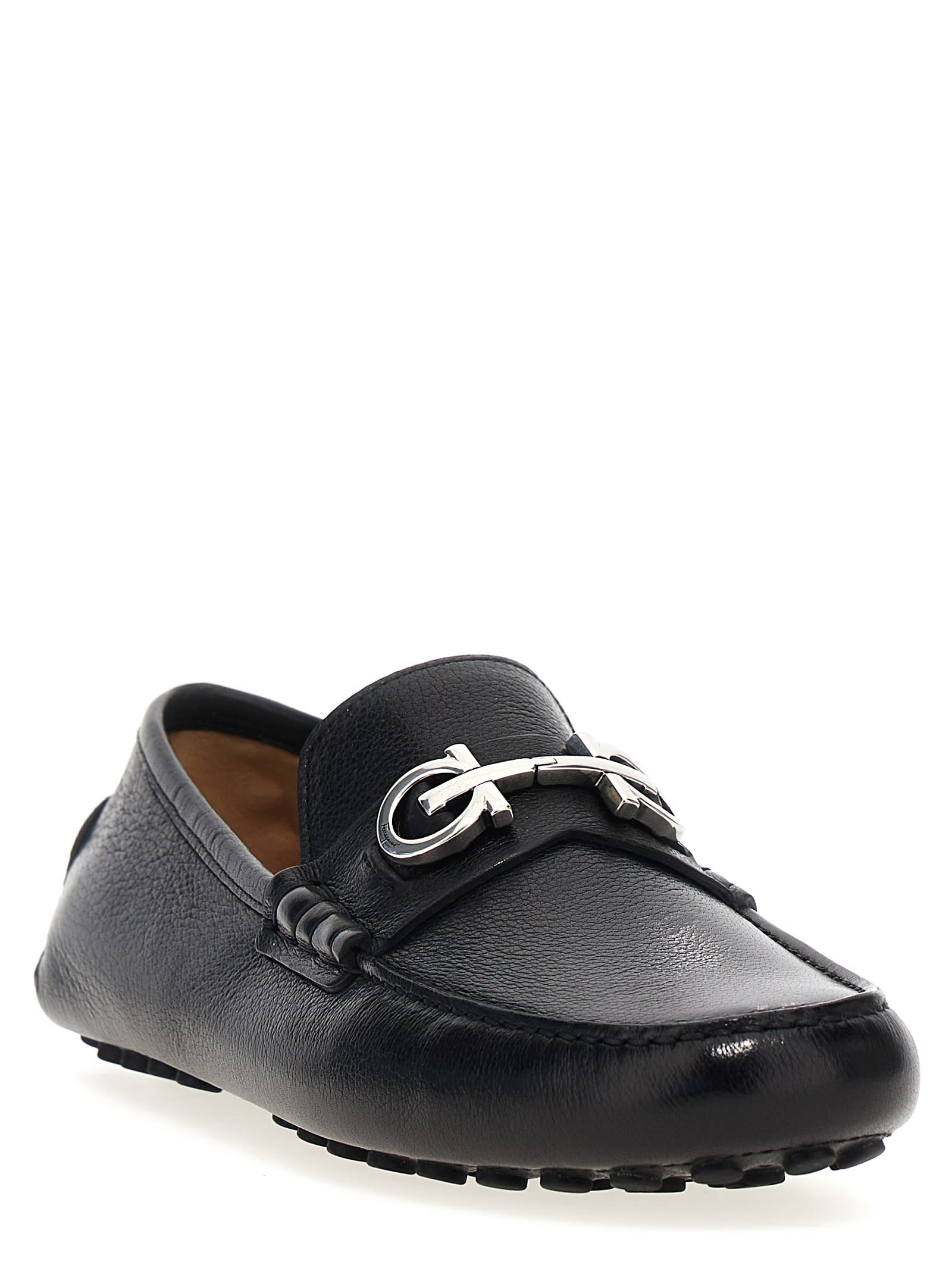 Shop Ferragamo Grazioso Loafers In Black