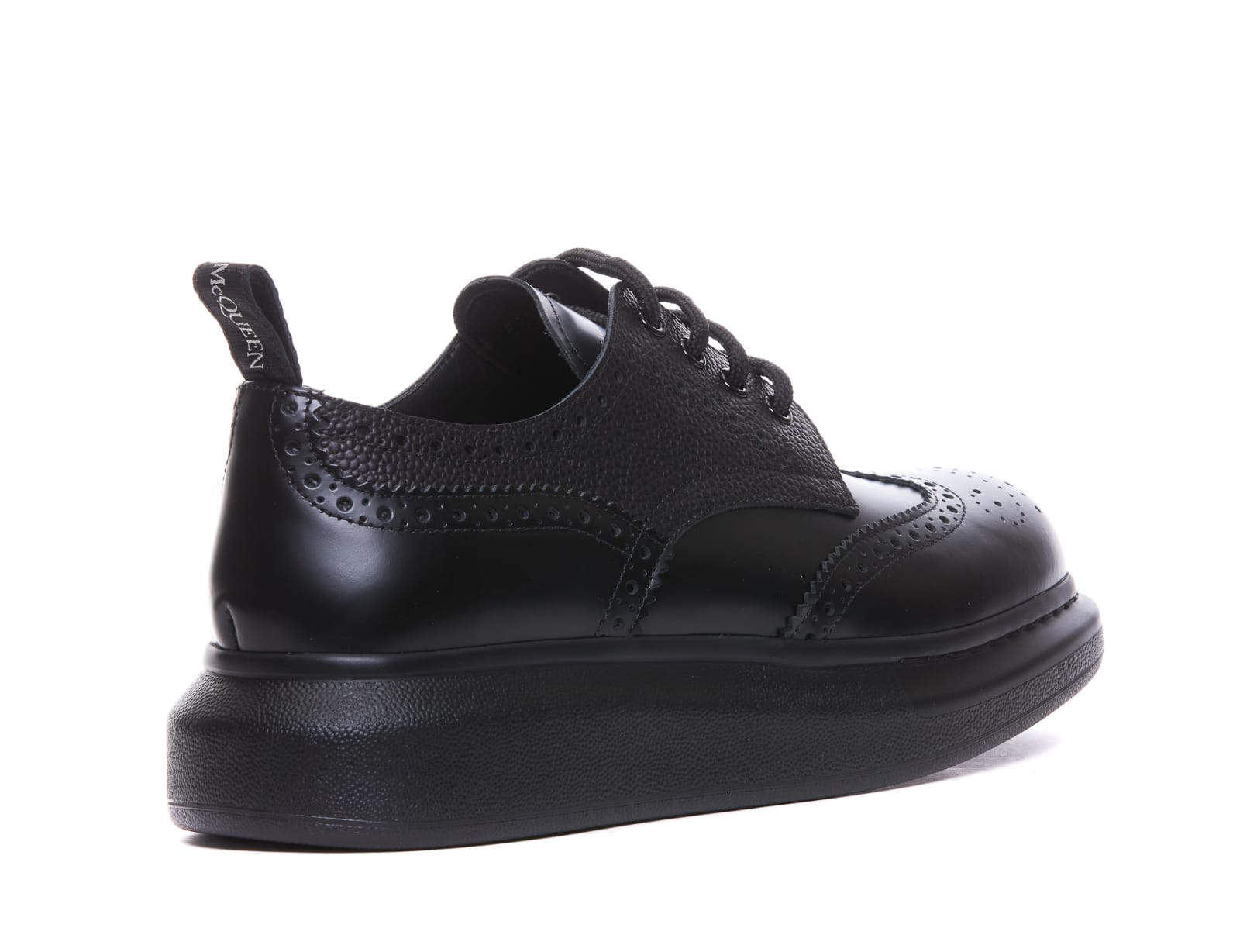 Shop Alexander Mcqueen Hybrid Lace Up Shoes In Black