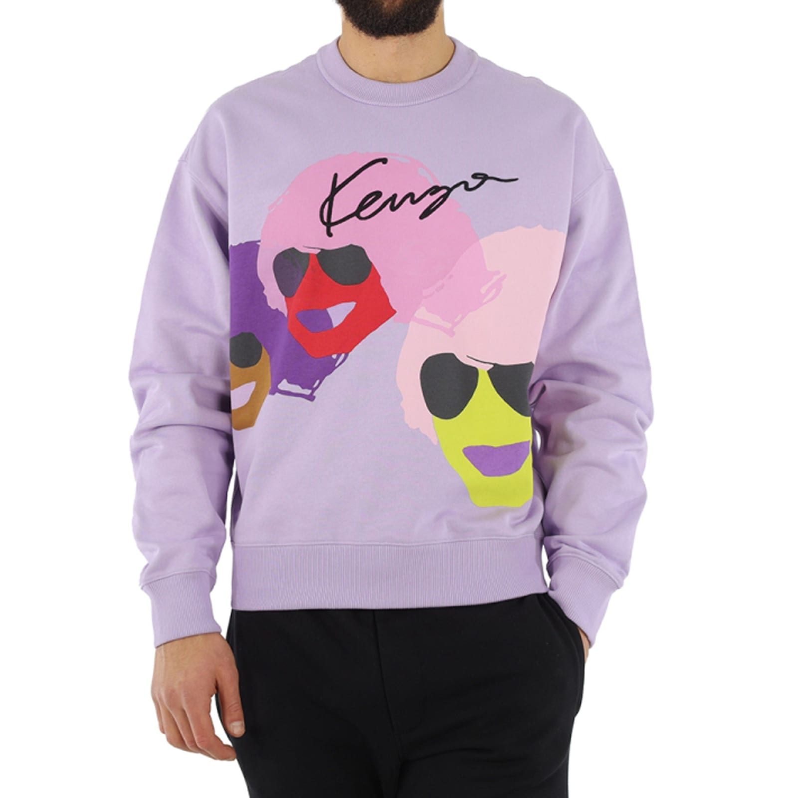 Shop Kenzo Graphic Oversize Sweatshirt In Lilac