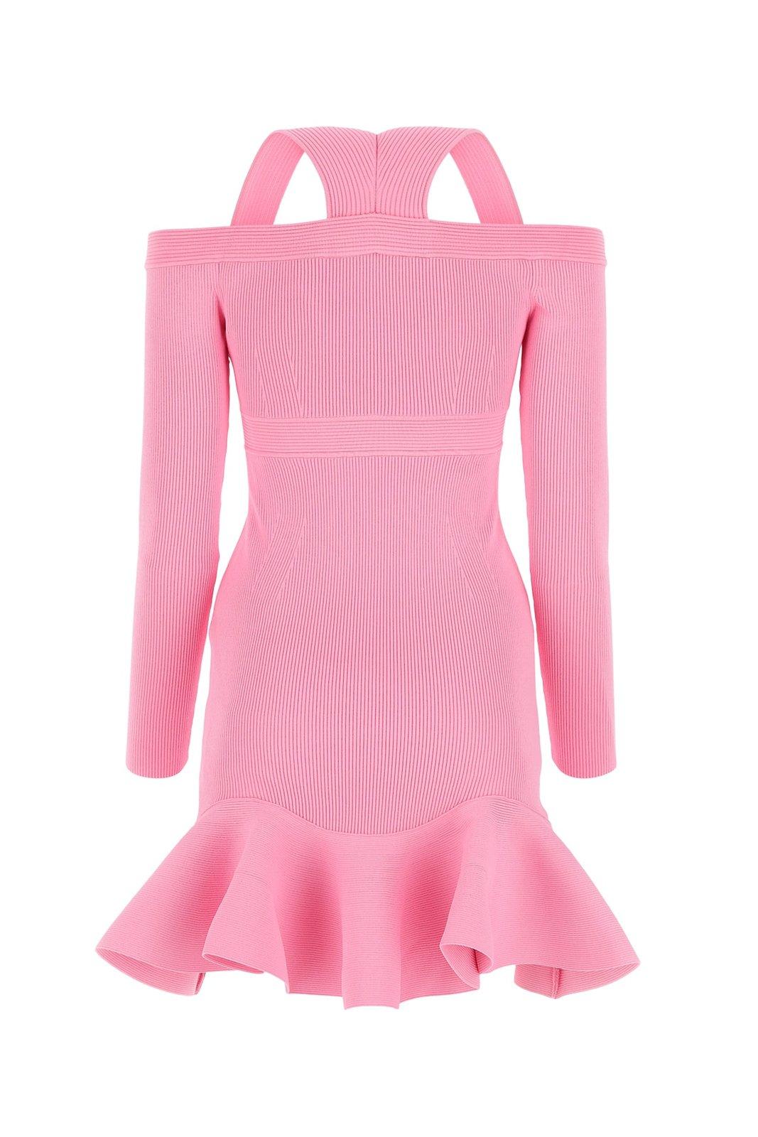 Shop Alexander Mcqueen Ruffle Detailed Flared Mini Dress
