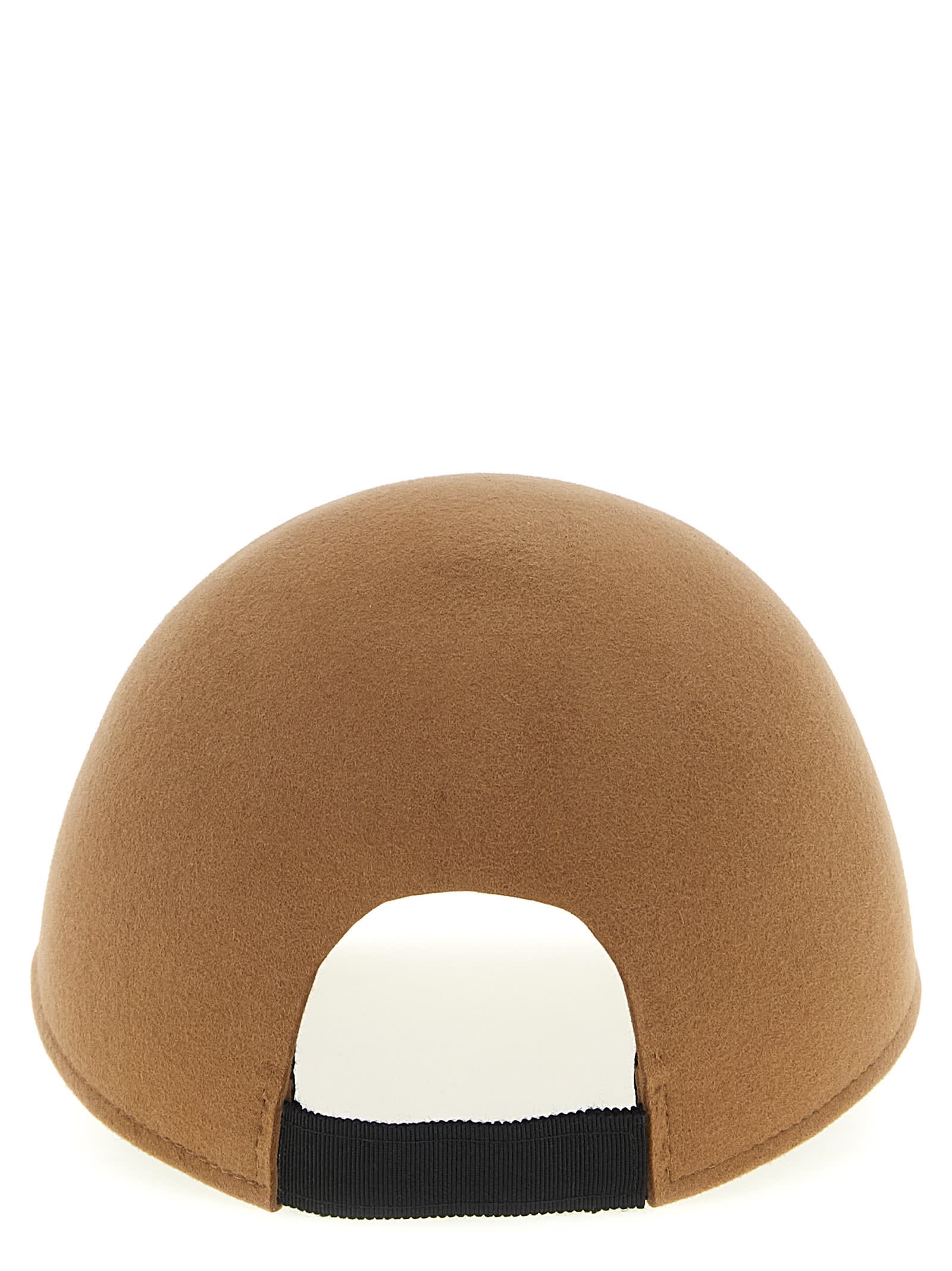 Maison Michel Cap Featuring A Curved Brim Design In Brown