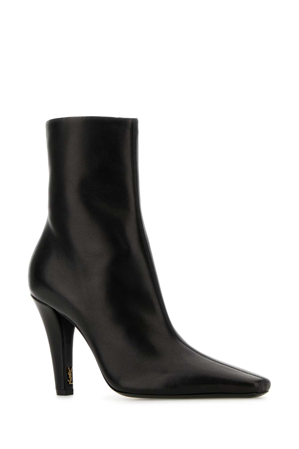 Shop Saint Laurent Black Leather Jill Ankle Boots In Nero