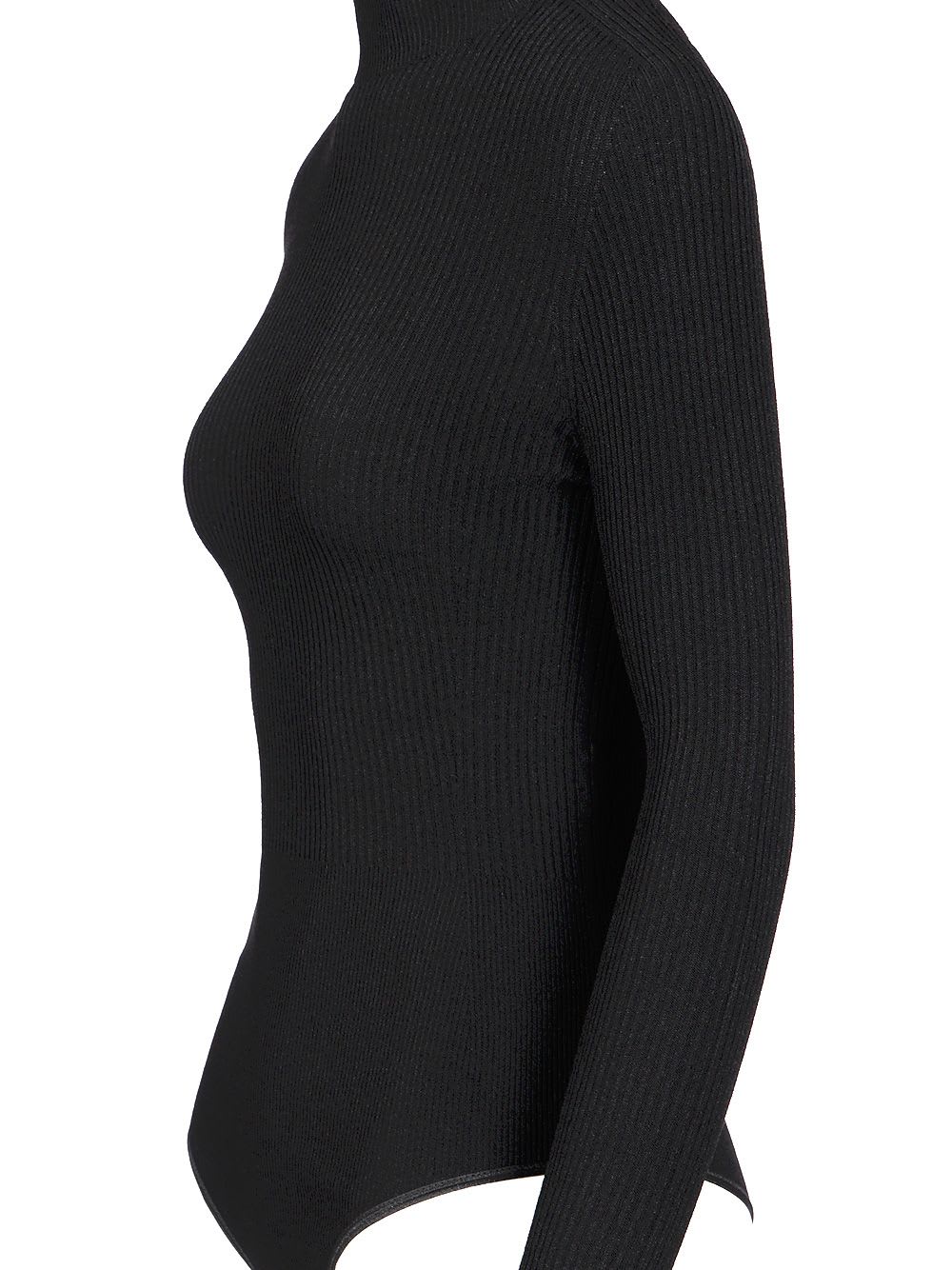 Alaïa Mock-neck Long Sleeve Bodysuit In Black