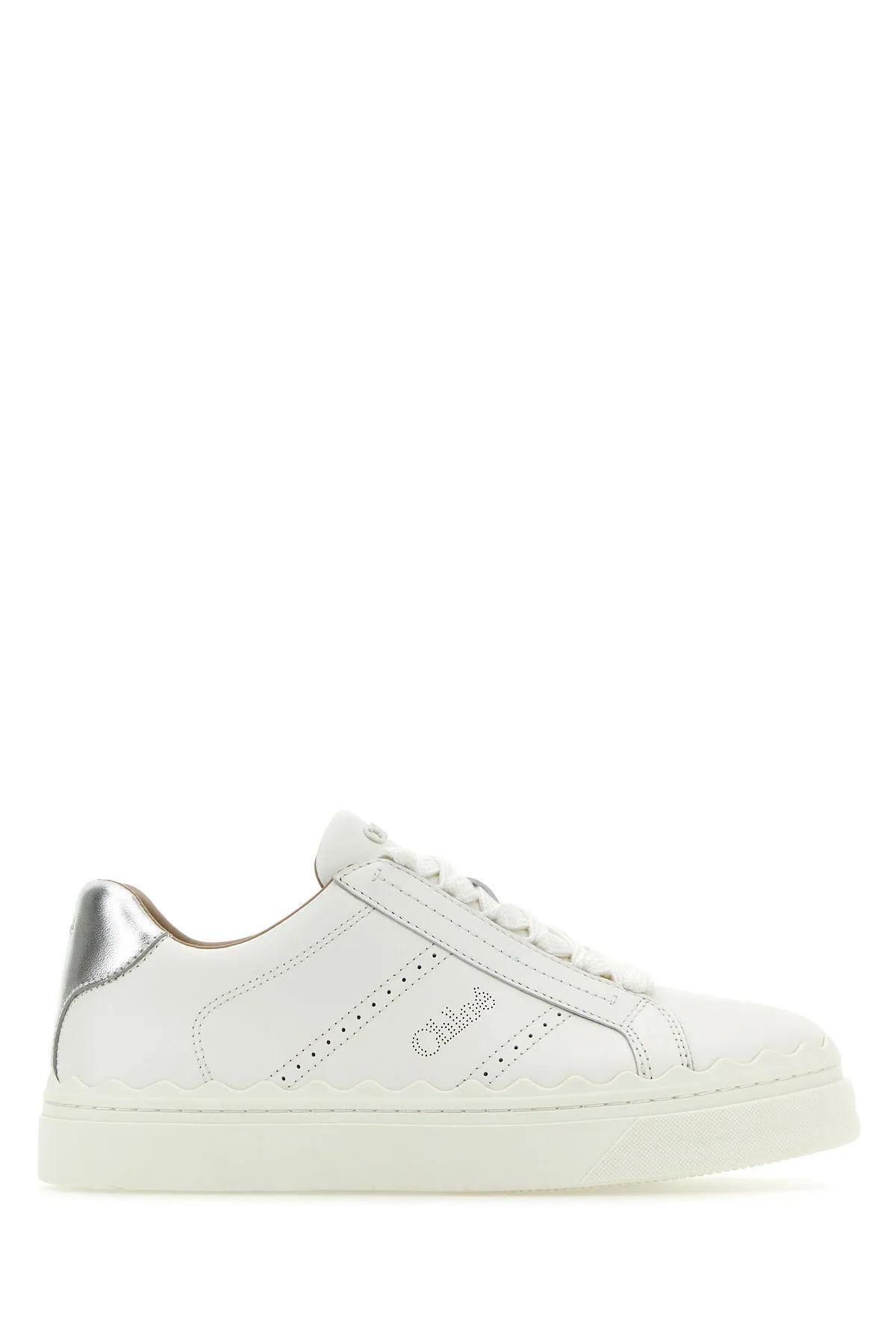 Chloé White Leather Lauren Sneakers