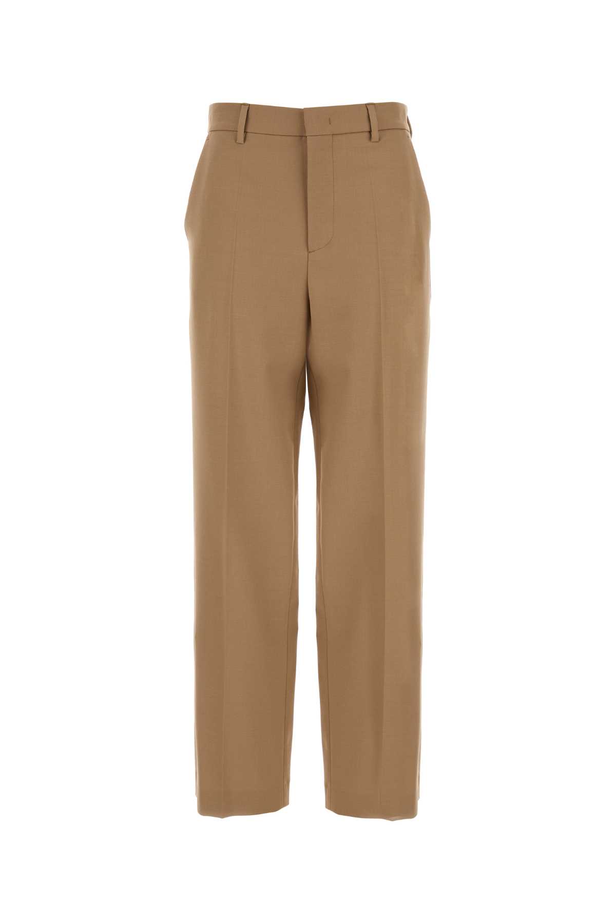 Shop Blumarine Camel Stretch Twill Pant In Goldysand