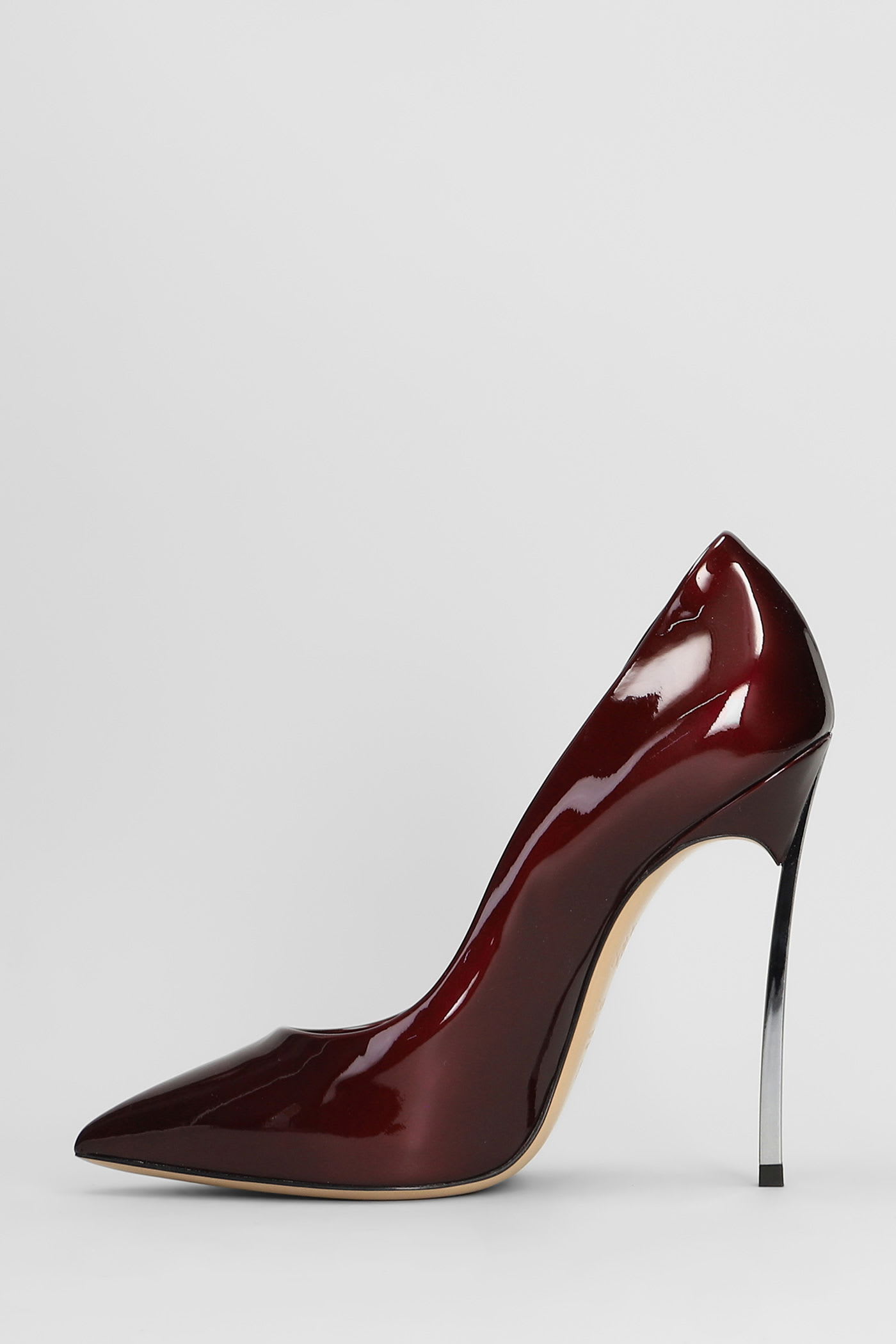 Casadei Blade Pumps In Bordeaux Patent Leather In Burgundy